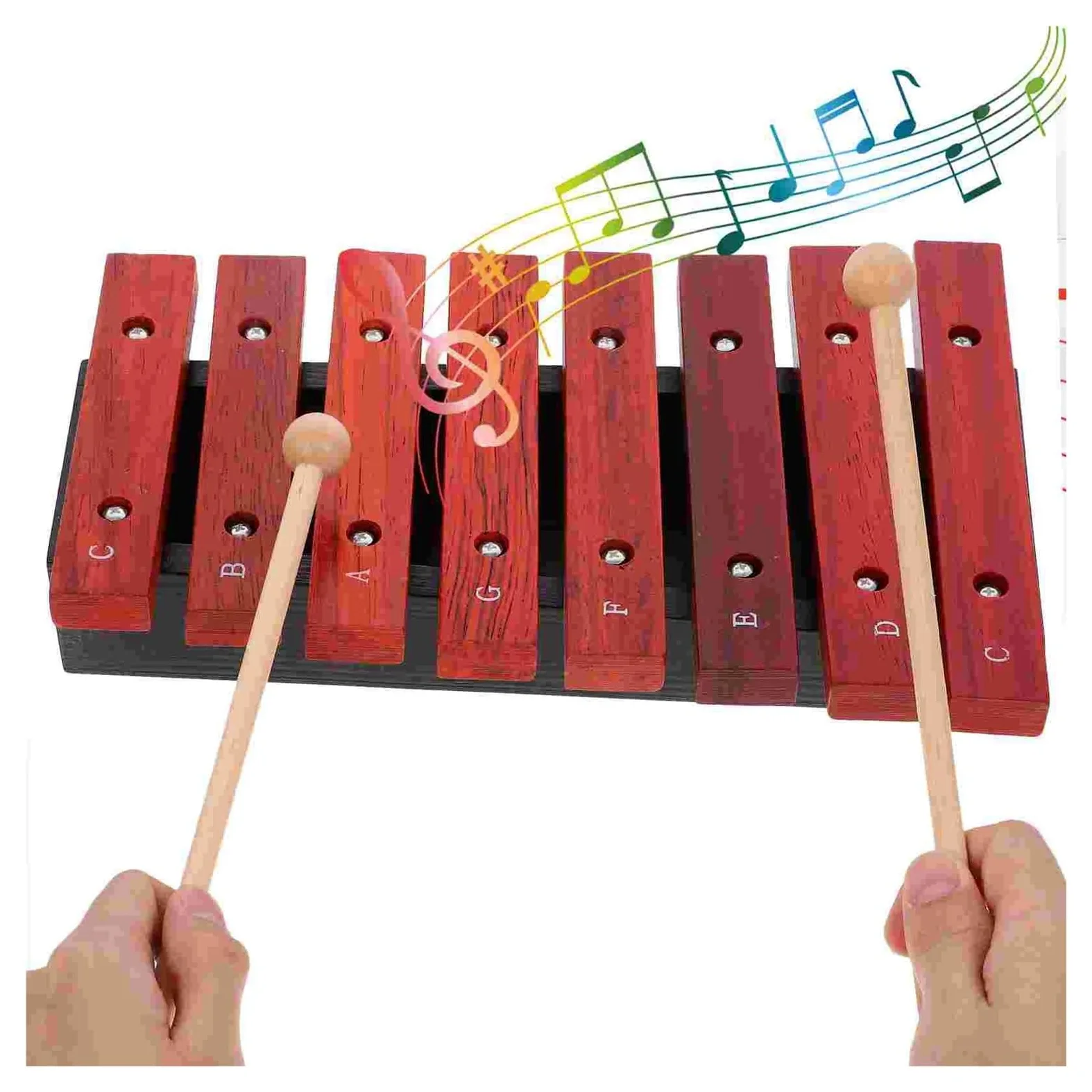 Eight Note Wooden Xylophone | Strumento musicale 8 note I suoni di percussioni creano melodie