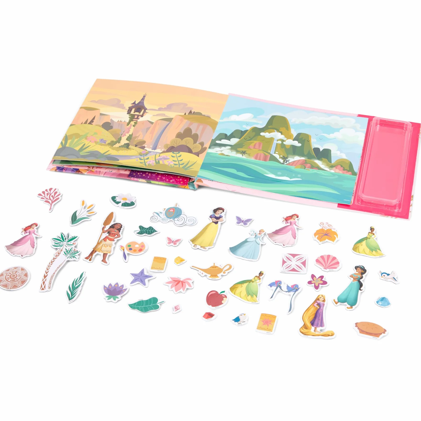 Disney Princess Magnetyczna Książka dla Dzieci od 3 Lat, 40 Magnetycznych Postaci i Akcesoriów