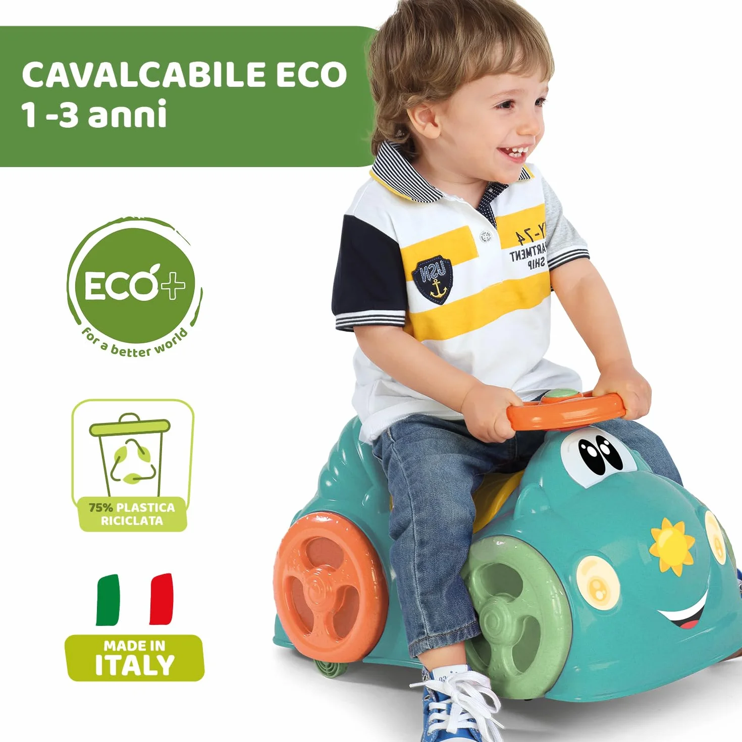 Chicco All Around Eco+ Acquamarina Macchina Cavalcabile per Bambini Plastica