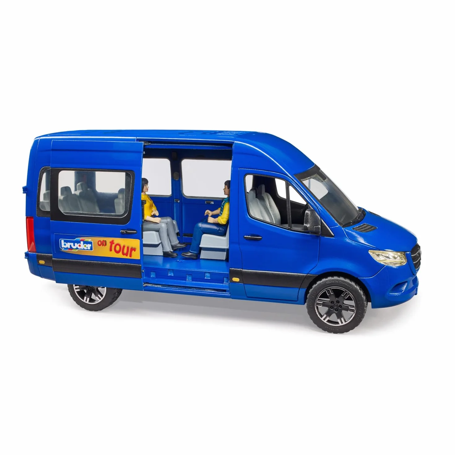 bruder 02670 - MB Sprinter Transfer con autista e passeggero, veicolo, autobus, trasportatore, figura giocattolo
