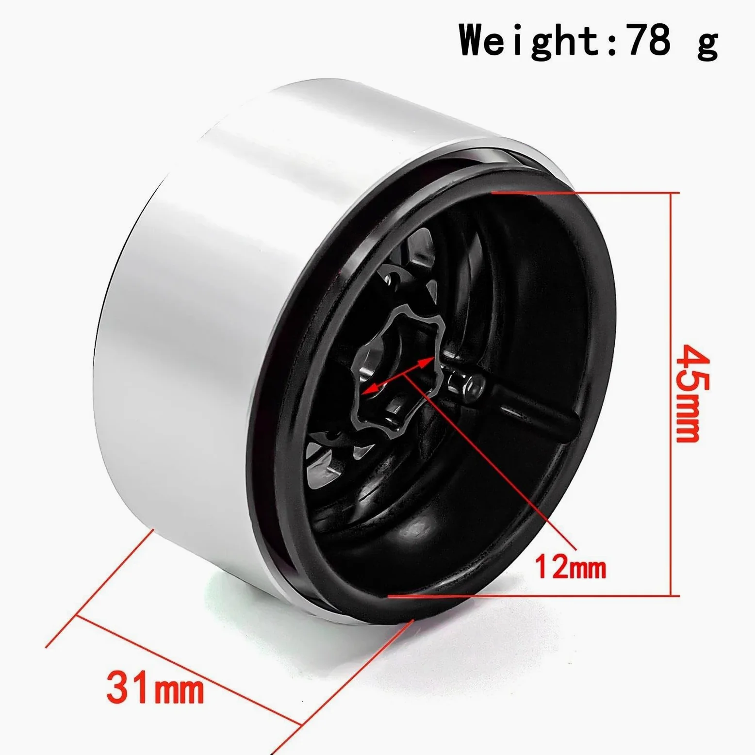 RC Car Pneumatico Ruota Compatibile con Traxxas per TRX-4 TRX4 D90 D110 TF2 per Axial SCX10 90046 4 Pezzi Cerchione in Metallo Beadlock 1.9 per 1/10 RC Rock Crawler
