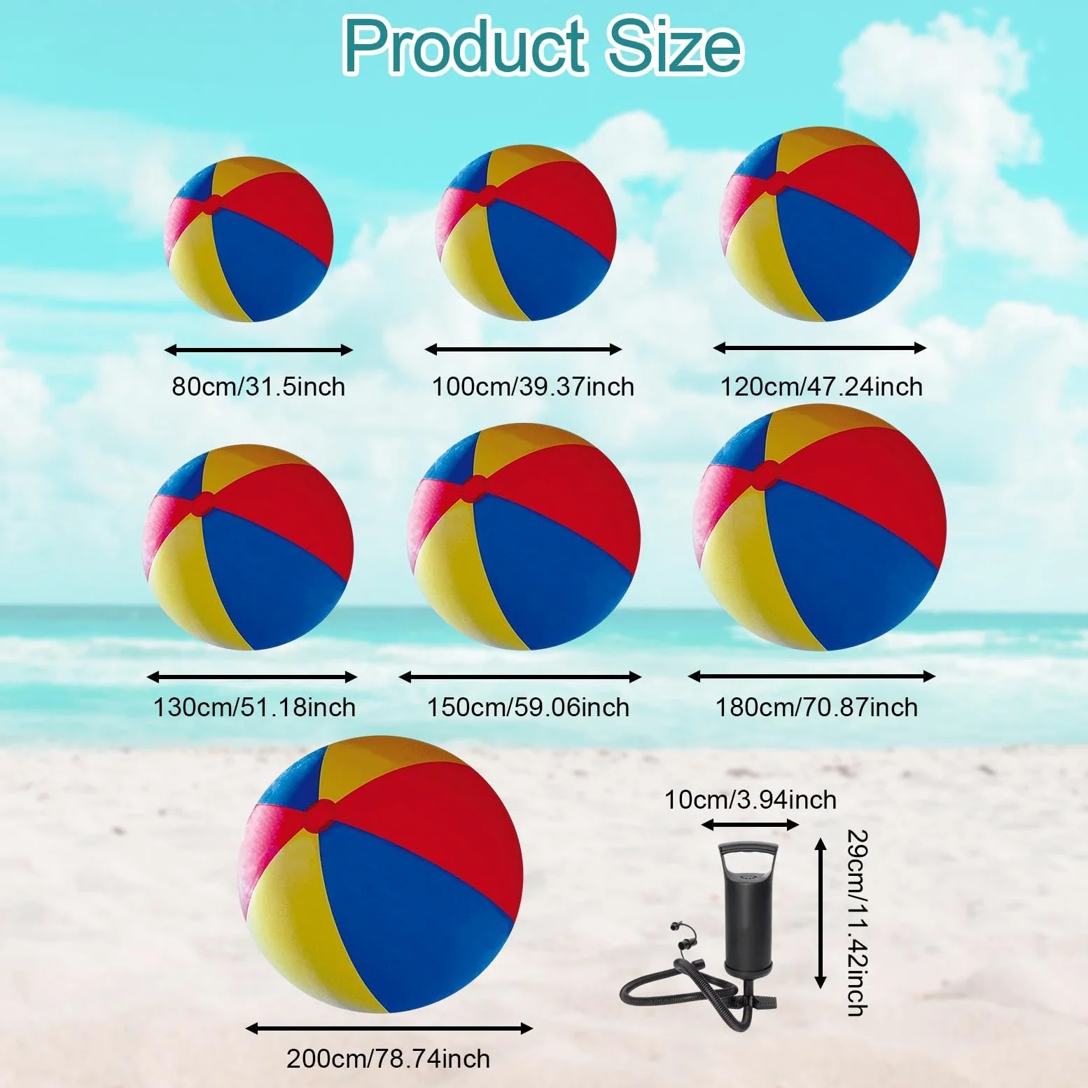 Pallone Gonfiabile da Spiaggia, per Piscina, per Esterni, in PVC, Pieghevole, Grande, Gioco Acquatico, Facile da Trasportare, Giocattolo Interattivo C, Diametro 130 Cm