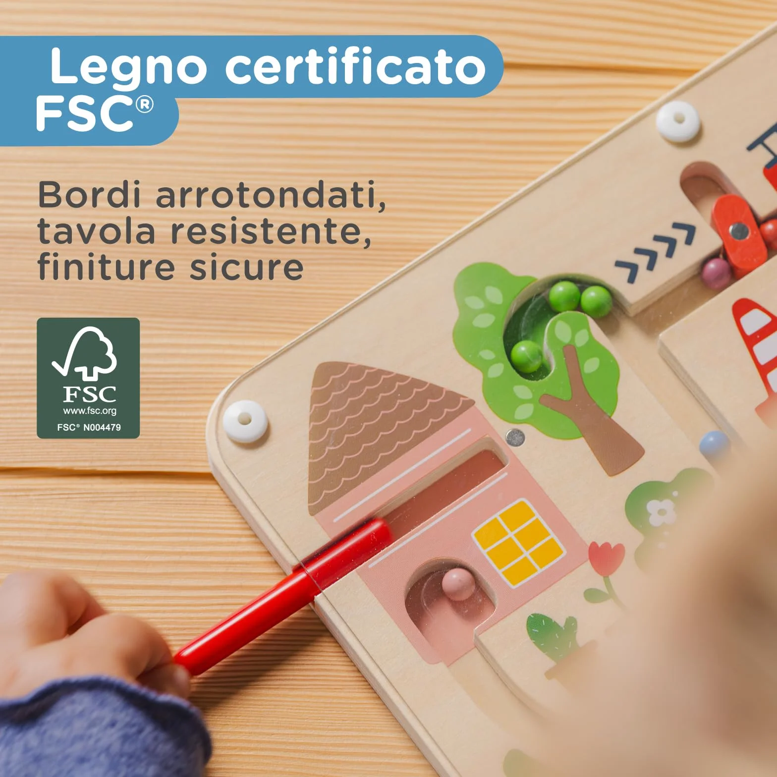 Nene Toys Labirinto Magnetico per Bambini 2+ Anni – Gioco Magnetico da Viaggio Busy Board Montessori
