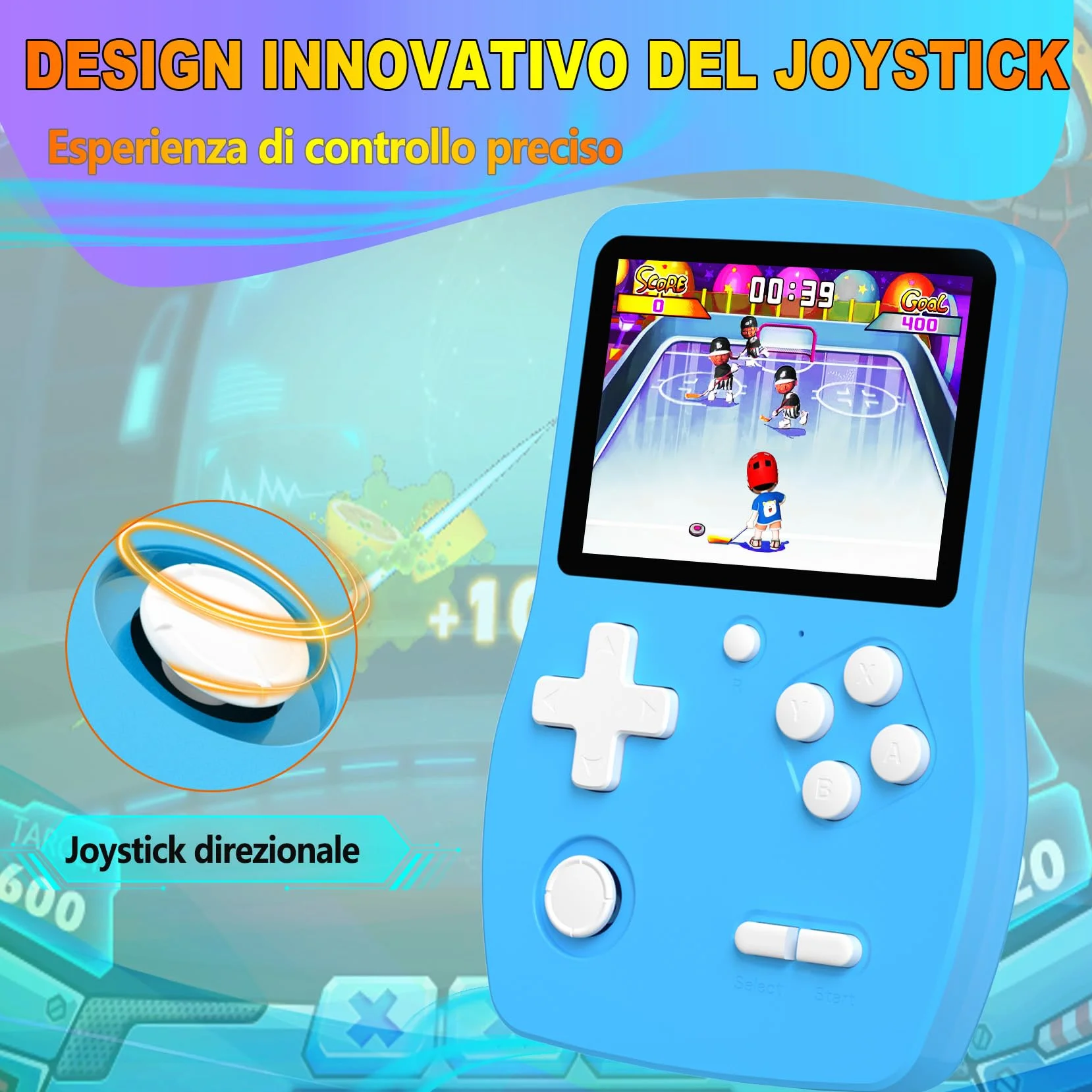 32 Bit Console Giochi Portatile per Bambini con 139 Videogiochi, Giocatore di Giochi con Schermo IPS da 3,0" e Batteria Ricaricabile, Mini Giochi da Viaggio Regali per Ragazzi Ragazze (Blu)