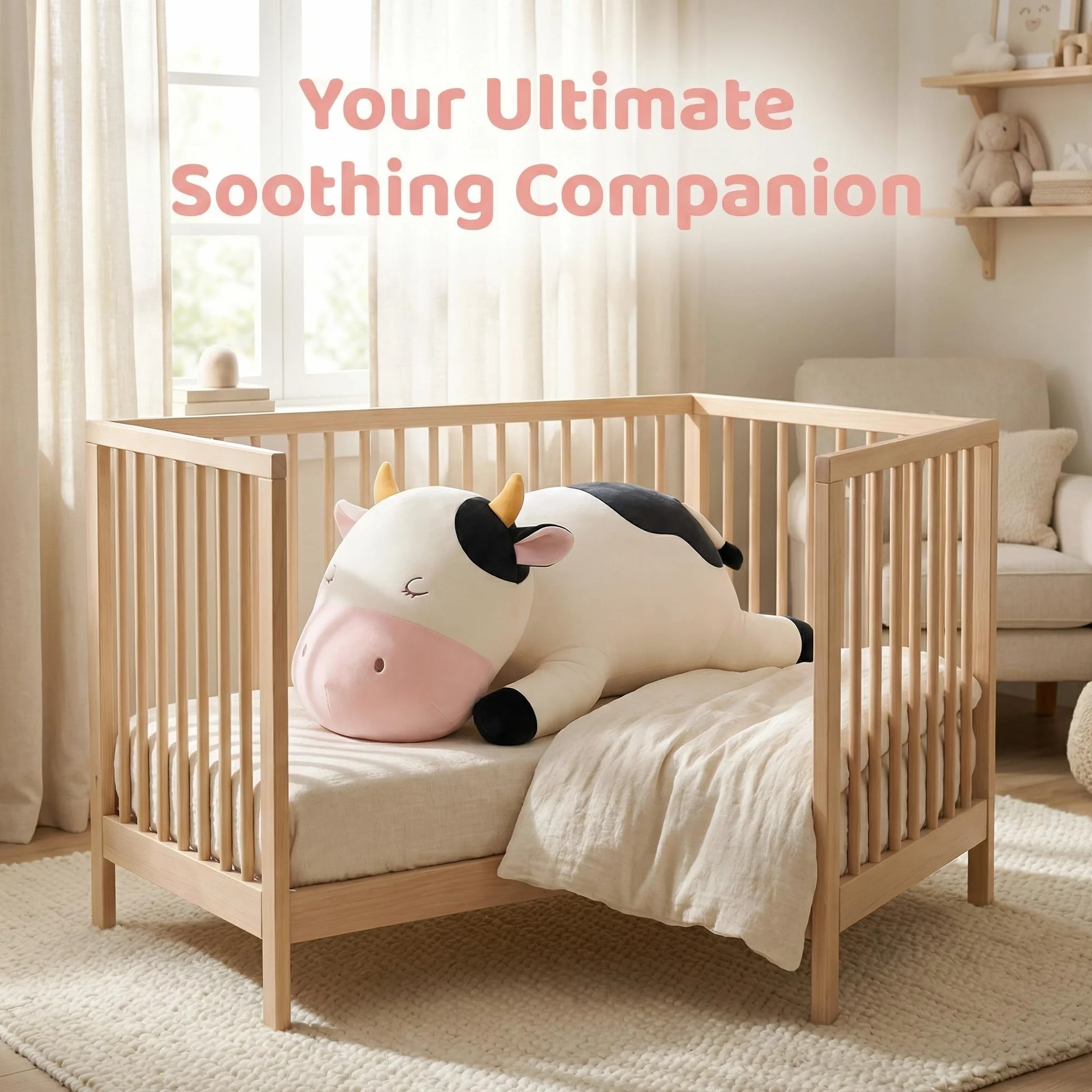 GAGAKU - Peluche di mucca da latte pesante, peluche di mucca da latte pesante per l'ansia, dolce peluche cuscino giocattolo regalo per bambini e adulti 66 cm