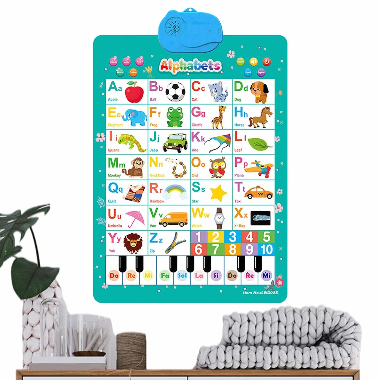 Sound Wall Phonics Chart, Interactive Educational Colorful Sound Posters, Electronic Alphabet Pronunciation Learning Chart for Preschool, Kindergarten, Boys and Girls