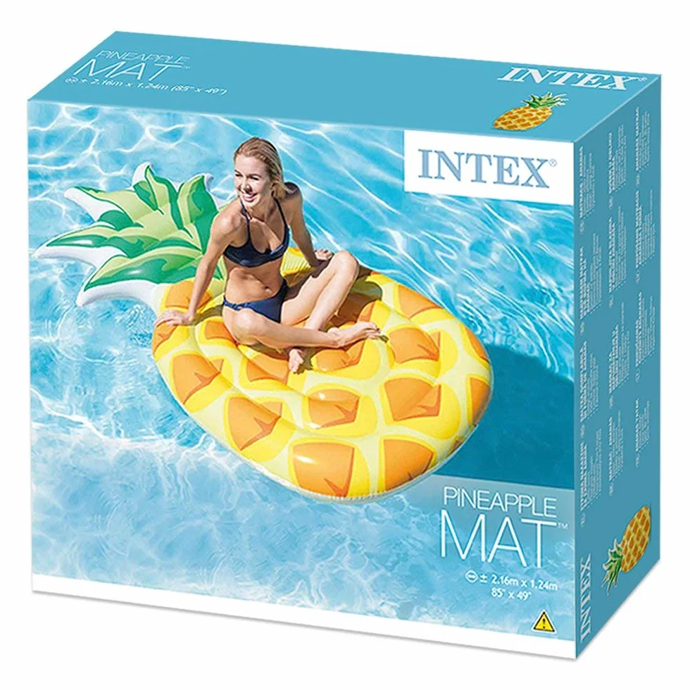 Intex 58761 - Materassino Ananas, Multicolore, 216 x 124 cm