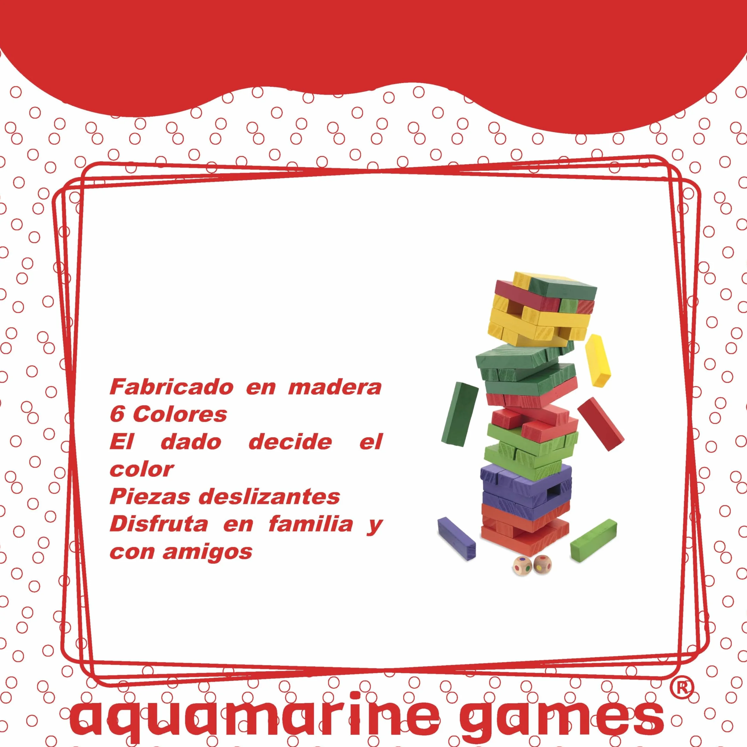 Aquamarine Giochi - colori Torre XL, gioco di abilità (Compudid CPES03)