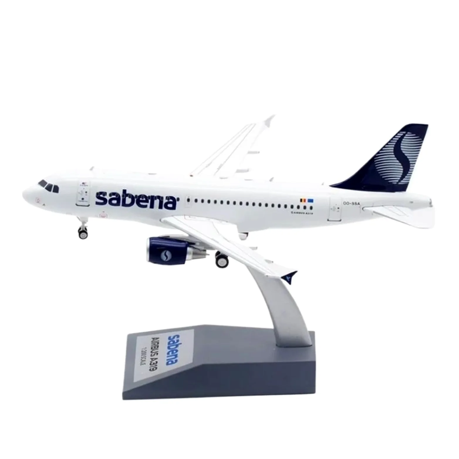 1:200 per A319 Belgio Bilancia in Lega Modello di Aereo con Carrello di Atterraggio di Base in Metallo Giocattolo Coperto Modello di Costruzione di Modello Kit