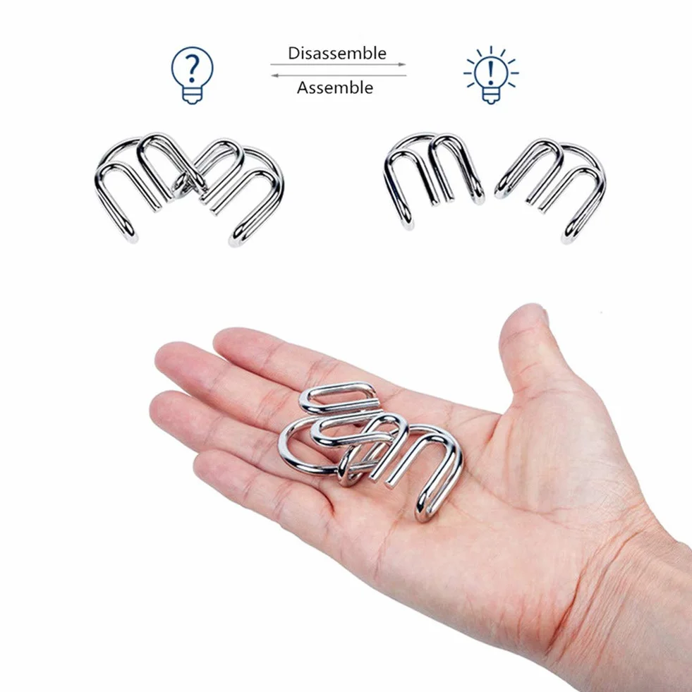 Rompicapo in Metallo Torsione Puzzle 3D Gioco di Mente Classico Giocattoli Educativi IQ Test Regalo Adulti Bambini