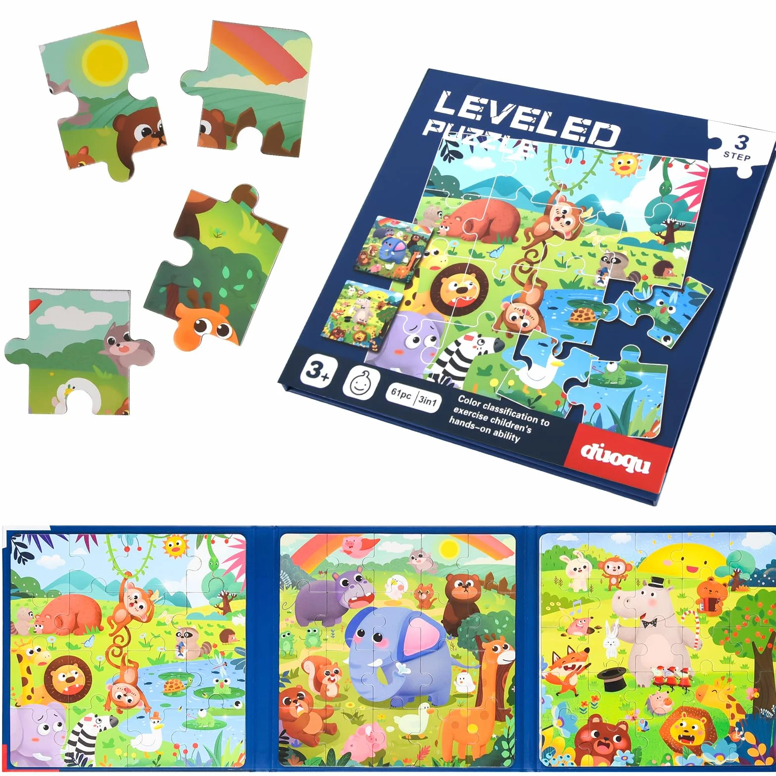 ASTARON Puzzle magnetici per bambini 3-5 anni Giocattolo fattoria auto animali magnete didattico regalo viaggio