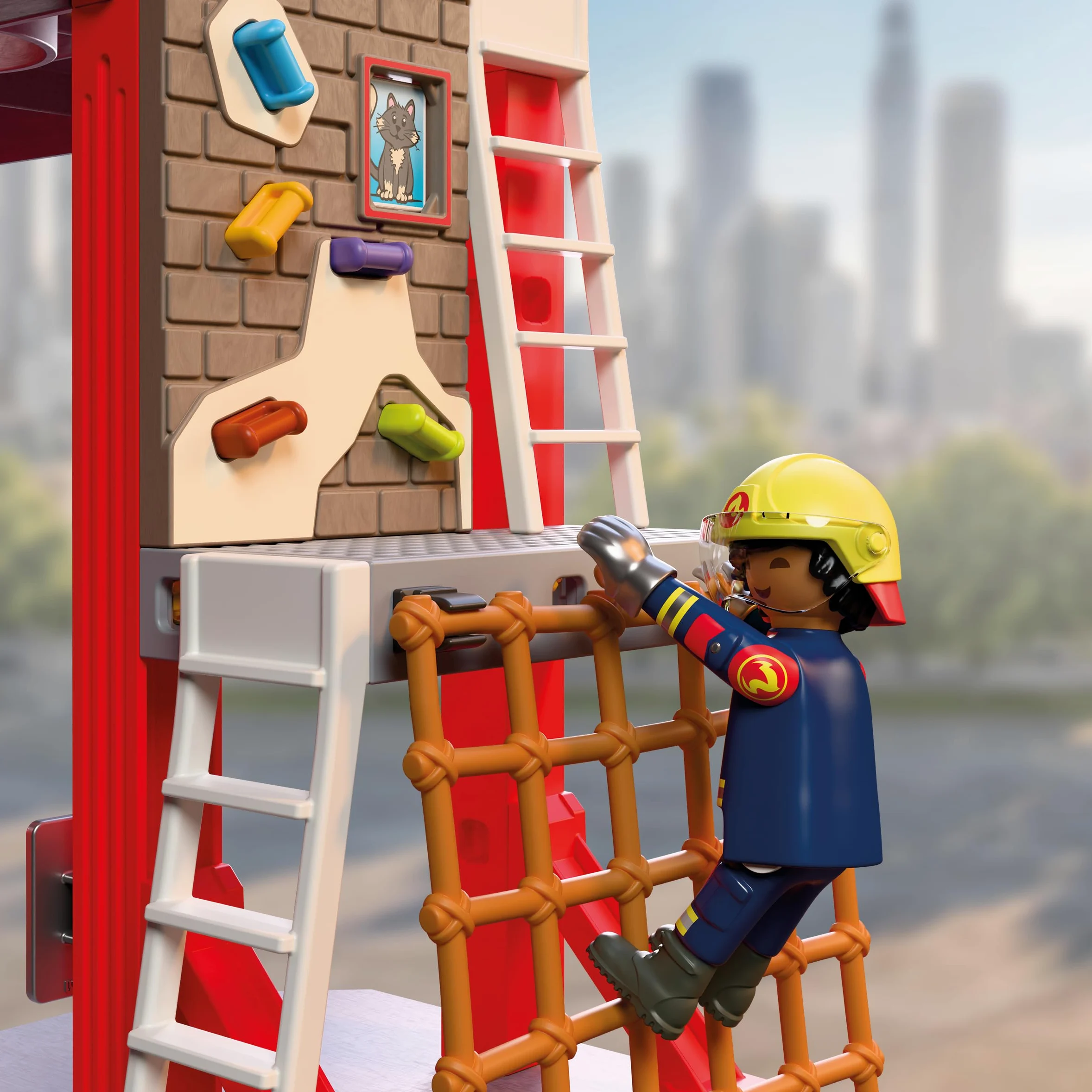 PLAYMOBIL | City Action | Grande stazione dei pompieri | Stazione multilivello con centrale operativa, palo scivolo, area di addestramento e molti accessori | Per bambini da 4 anni | 72191