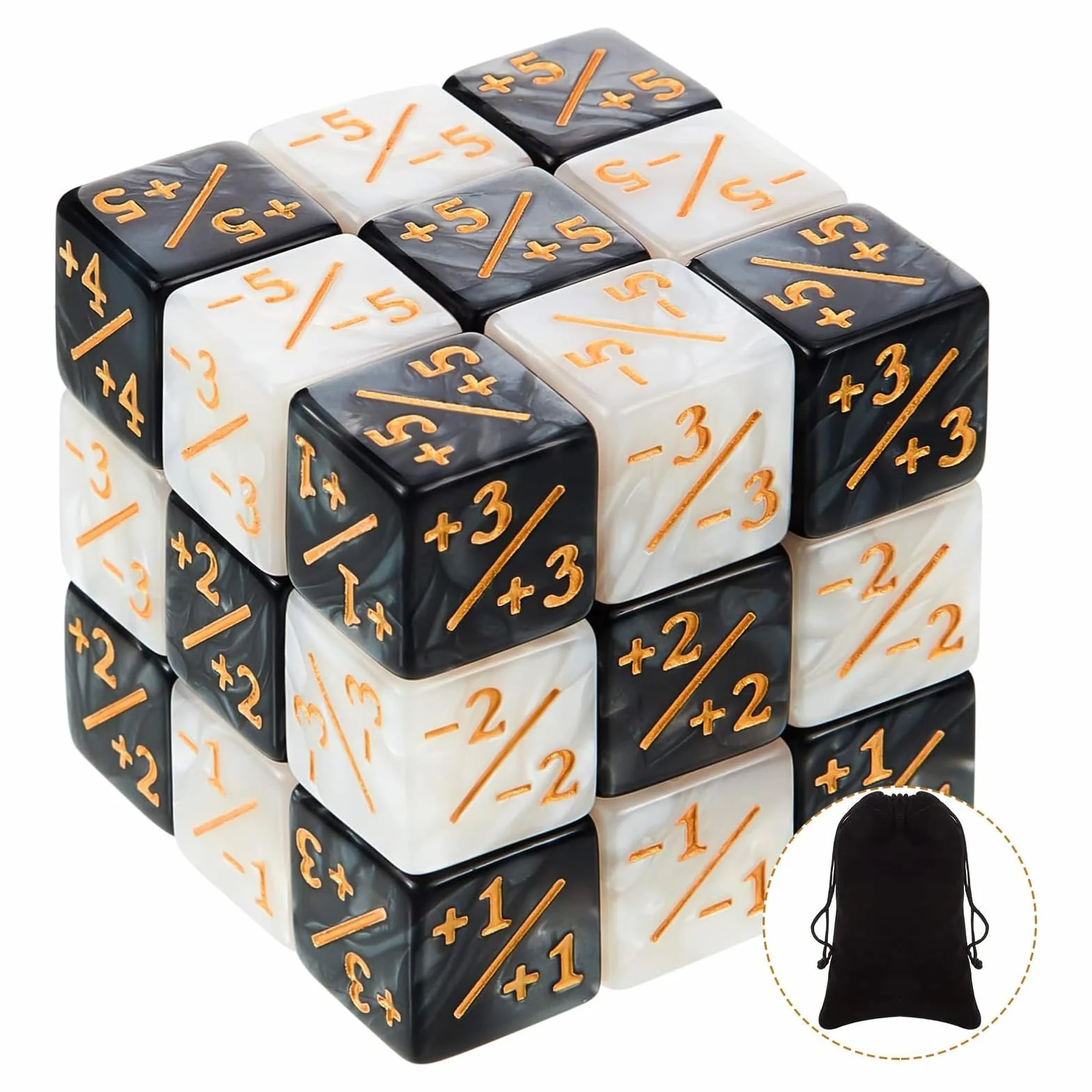 Wekuw 24 Pezzi Contatori di da Gioco, Dadi 6 Facce, Dadi fedeltà Token D6 Cubo con Borse, Compatibile con MTG, CCG, Accessorio per Giochi di Carte (2 Colori)