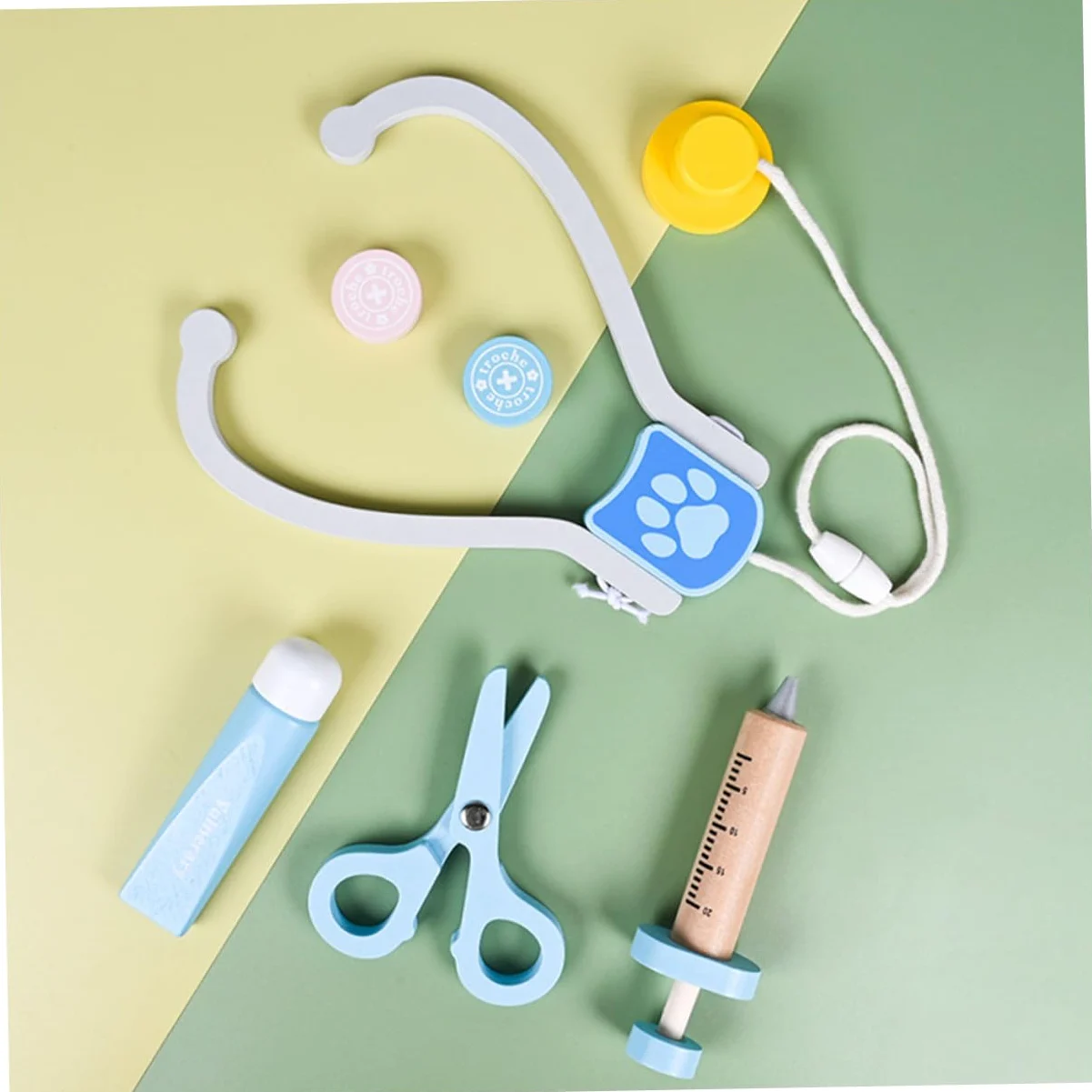 Hemobllo Set Gioco Medico in Legno per Ragazzo Ragazza, Kit Veterinario Sicuro e Funzionale, per Compleanni e Gioco di Ruolo Educativo per Ragazze e Ragazzi