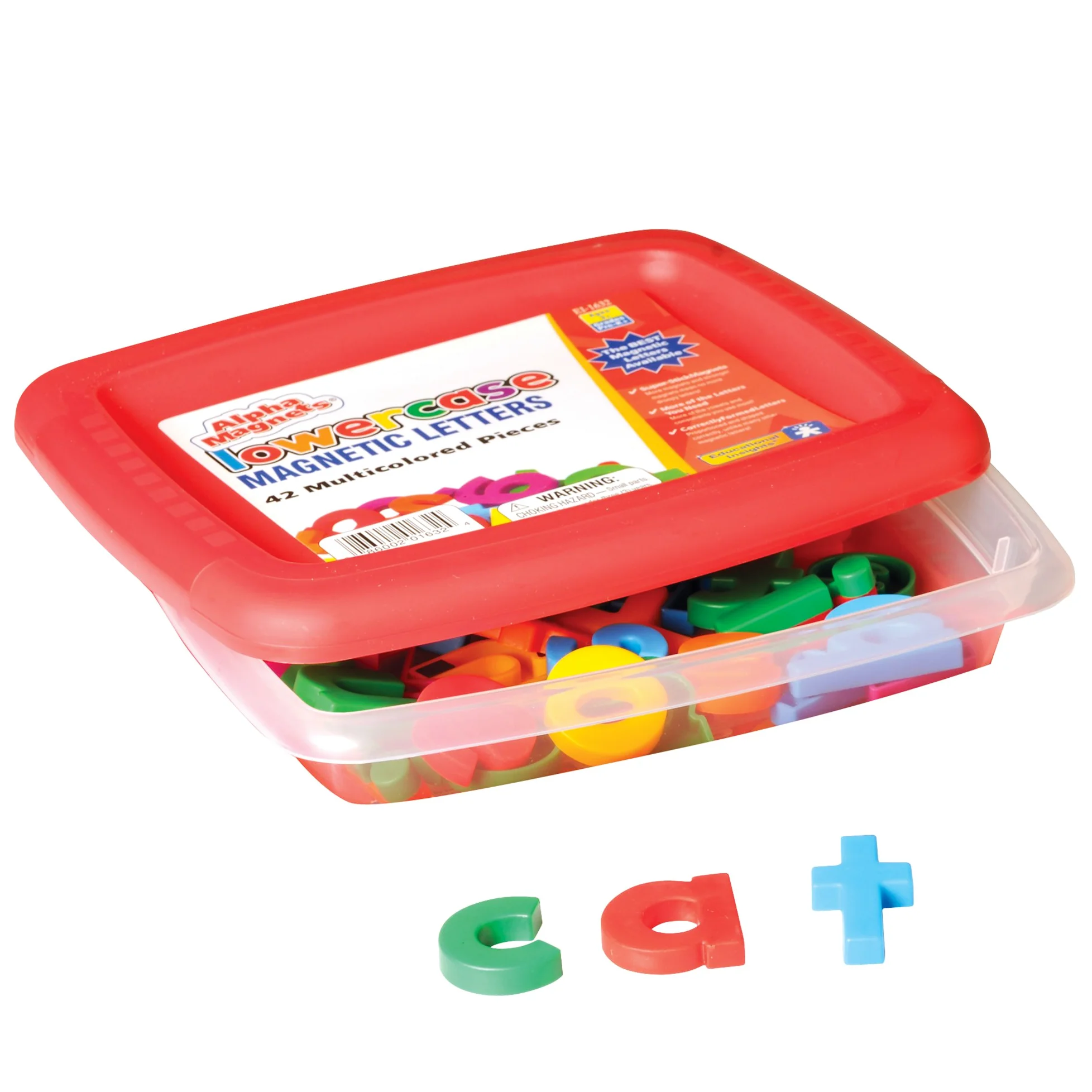 Educational Insights AlfaMagneti multicolori, Set di 42 lettere magnetiche minuscole, alfabeto magnetico, età 3+