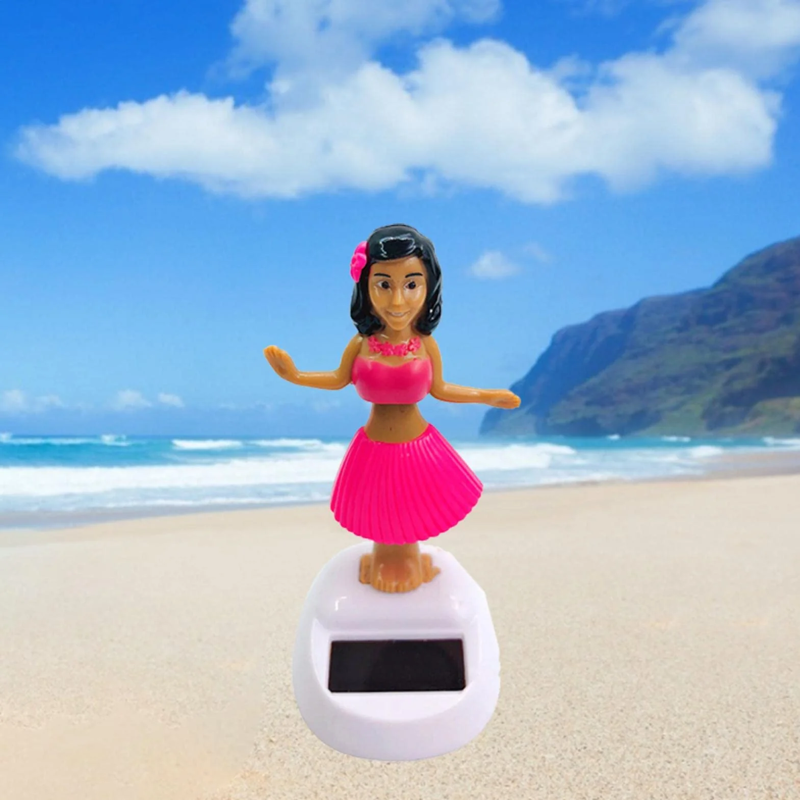 Statuetta solare ballerina hawaiana auto Danzatrice hawaiana auto danza giocattolo ufficio