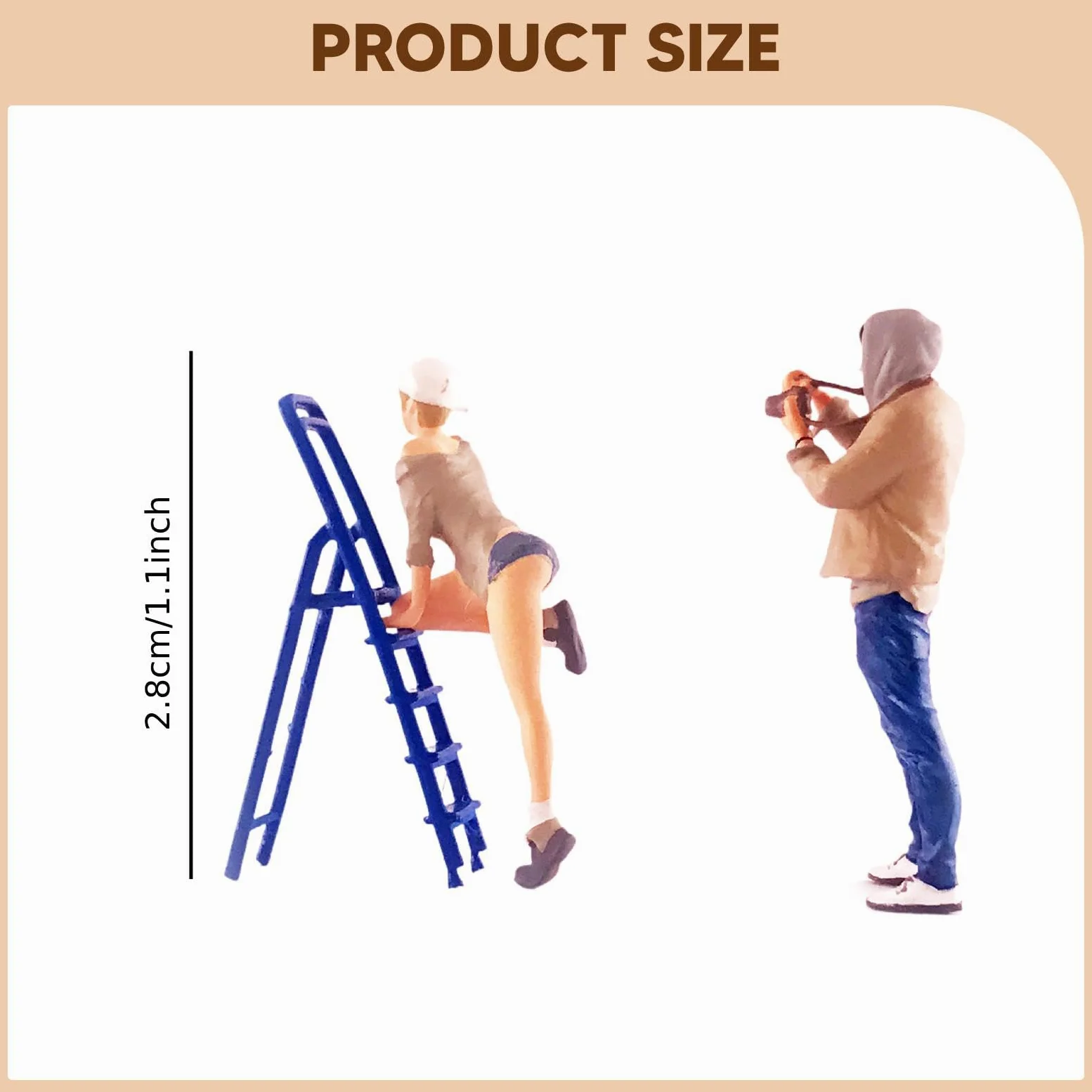 Miniature Scene Figure Set Persone Miniature Dipinte in Resina 1 64 Modelli Oggetti Collezionabili Accessori Diorama Scenico Adatti per Case delle, Cachi