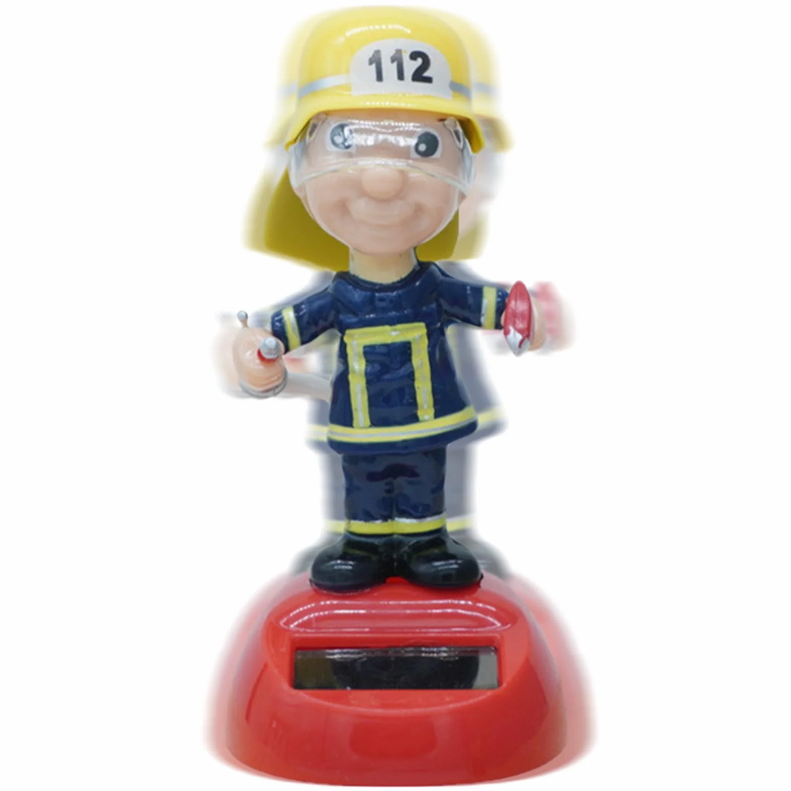 Statuetta del pompiere - Statuetta danzante a energia solare, giocattolo con bolle oscillanti, novità figure da ballo ad energia solare | Per scrivania, davanzale, decorazione cruscotto auto, interno