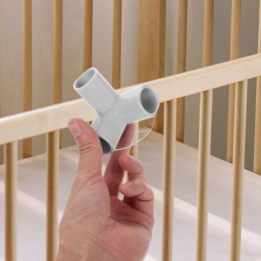 Abaodam Set 4 Pezzi Connettore a T in Pe per Recinti per Interni, Design con Ventosa, Facile Installazione per Area Giochi e Cancello di Sicurezza