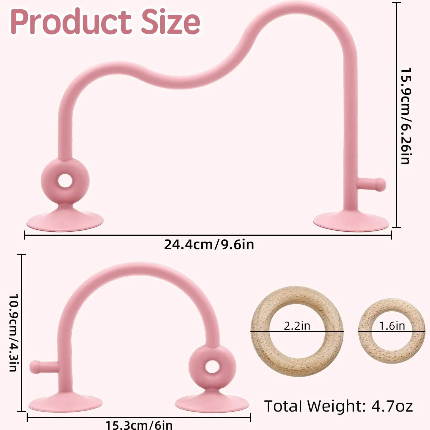 AiTuiTui Giocattolo Sensoriale in Silicone con Ventosa per Neonato 6-12 Mesi, Gioco Interattivo da Tavolo o Seggiolone Bambini 7 8 9 10 Mesi, Giocattolo Educativo per con Anello di Legno (Rosso scuro)