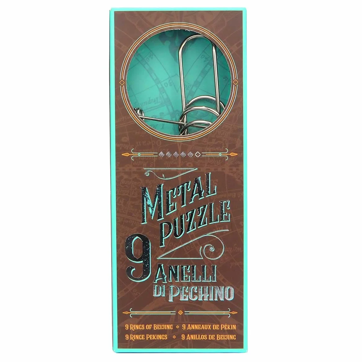 Logica Giochi Puzzle metalowy 9 anelli Pechino Difficoltà 5/6