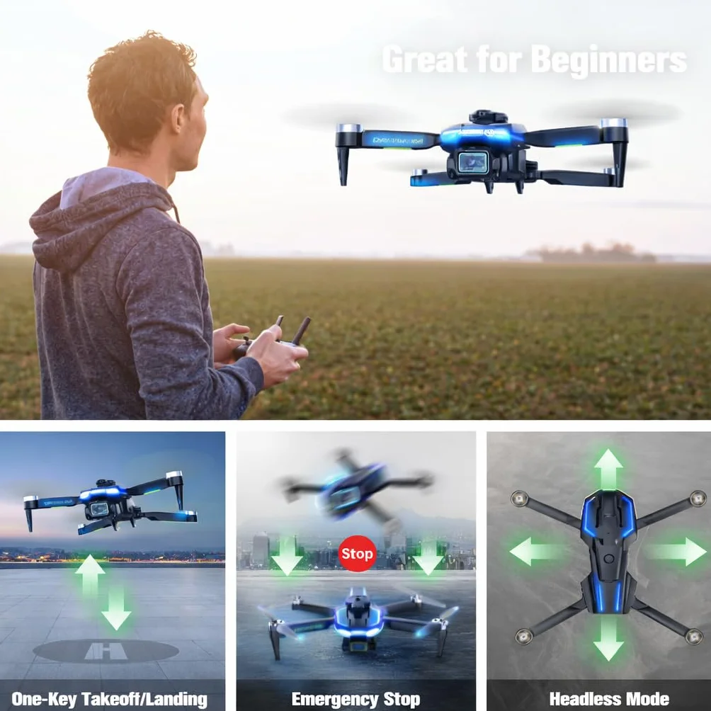 Drone con Telecamera 1080P per Bambini Droni con Motore Brushless, Giocattoli Regalo per Ragazzo e Uomo (White)