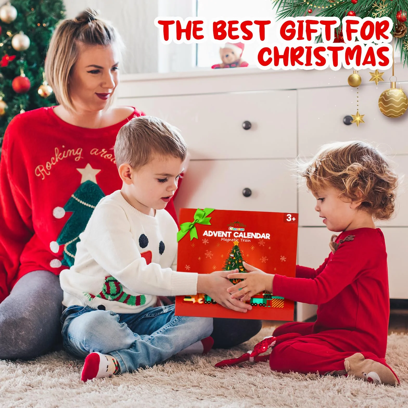 Calendario dell'Avvento 2025, Commodum Calendario dell'avvento con 24 Trenino Legno Bambini, Trenino Legno Giocattolo per Bambini, Regalo Giocattoli Bambina, Regali di Natale Originali per Bambina