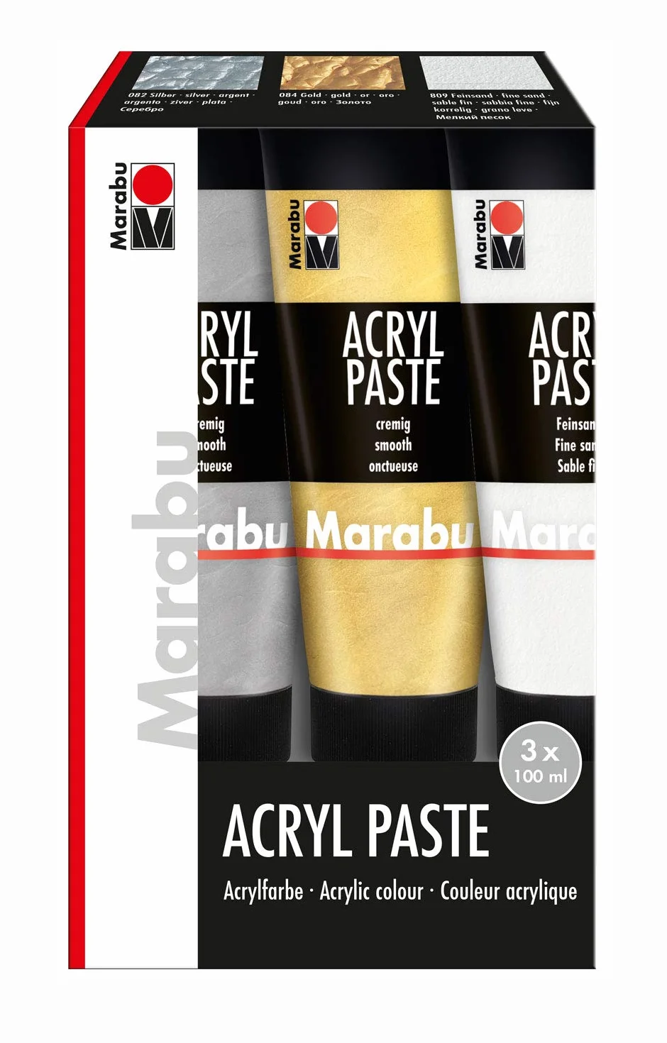 Marabu 120200087 - Paste acriliche - Ordina, 3 x 100 ml