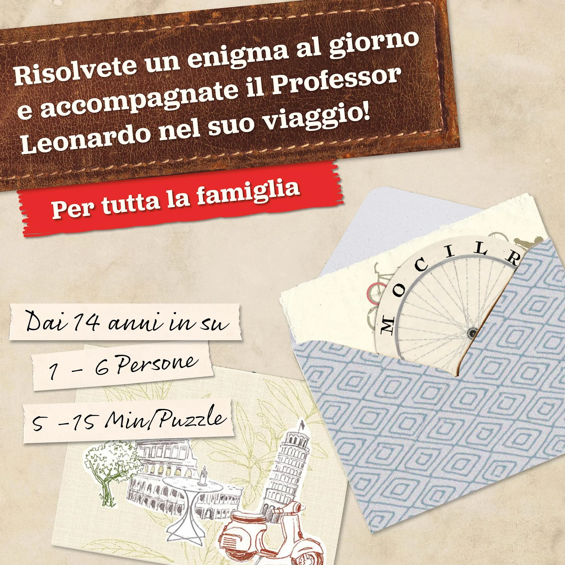 Hidden Games - Calendario dell'Avvento con puzzle - Il Giro del Mondo del Professor Leonardo - Un gioco di enigmi in 24 buste misteriose