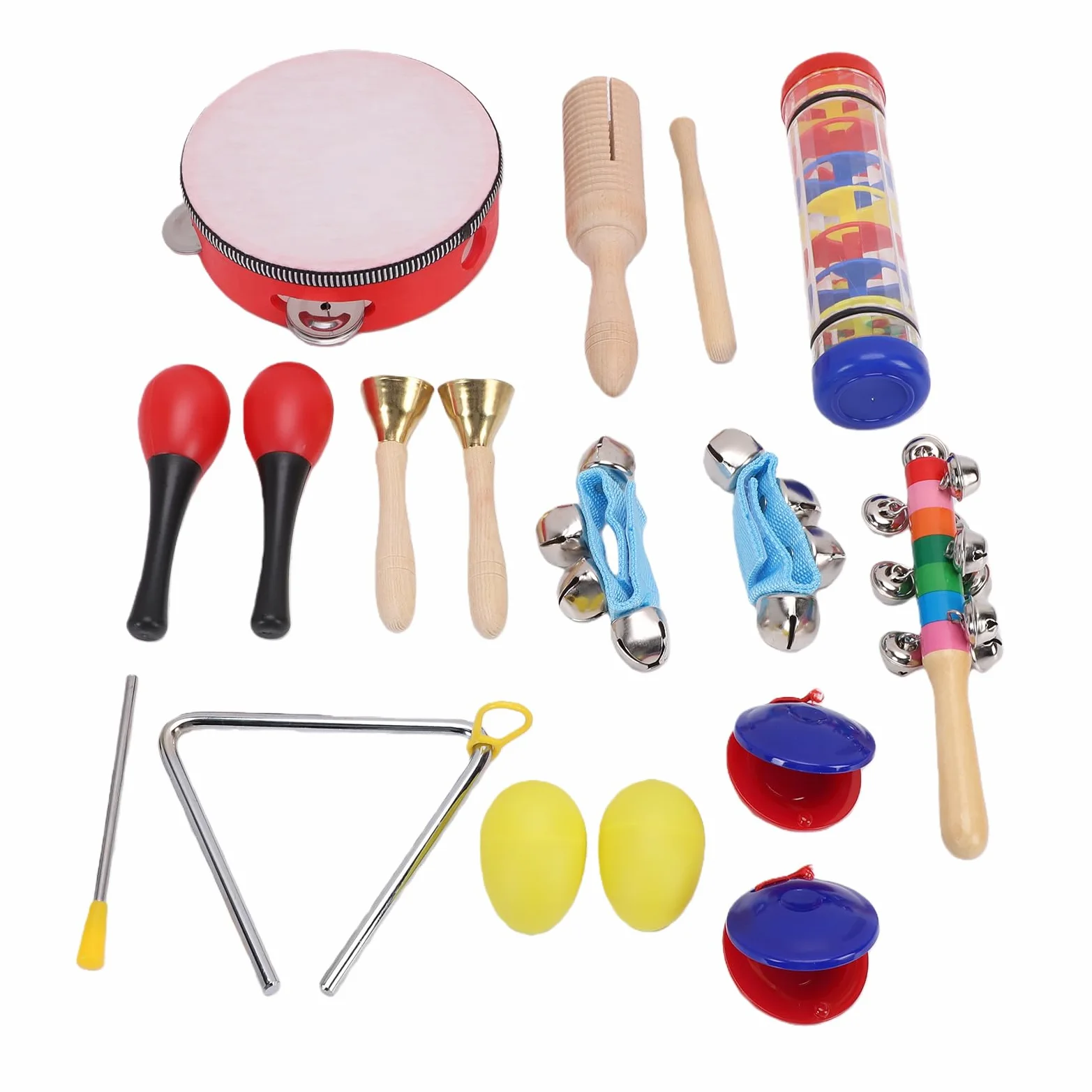 Eujgoov Set di Percussioni per Bambini 10 Tipi di Tamburello Shaker Xilofono con Custodia per Ragazze di 3-8 Anni