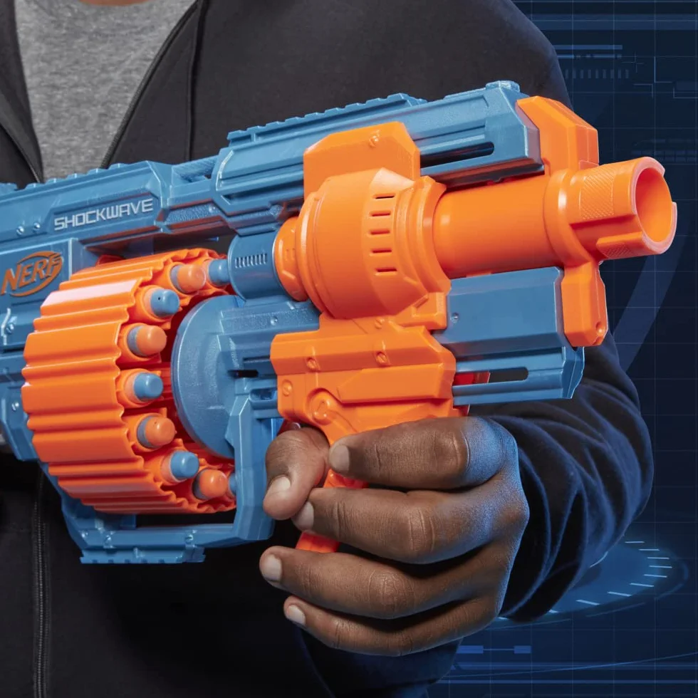 Hasbro Nerf Elite 2.0 Shockwave RD-15 Blaster z Tamborem Rotacyjnym 15 Dardów Lancio a Raffica