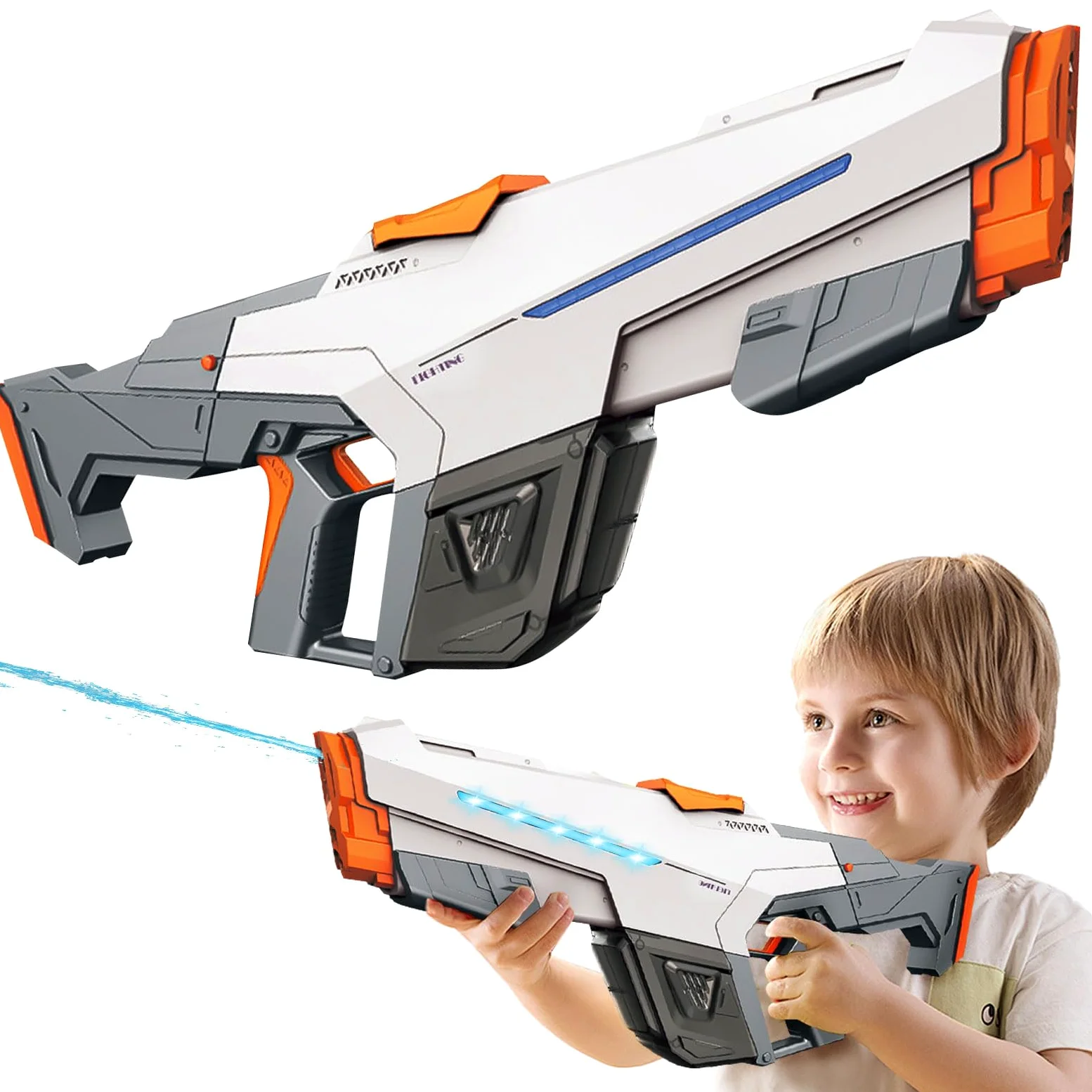 Pistola ad Acqua Elettrica, Fucile ad Acqua Elettrico Potente per bambini adulti, con Assorbimento Automatico, Capacità 610 ml, Pistola Acqua per piscina, feste, spiaggia all'aperto