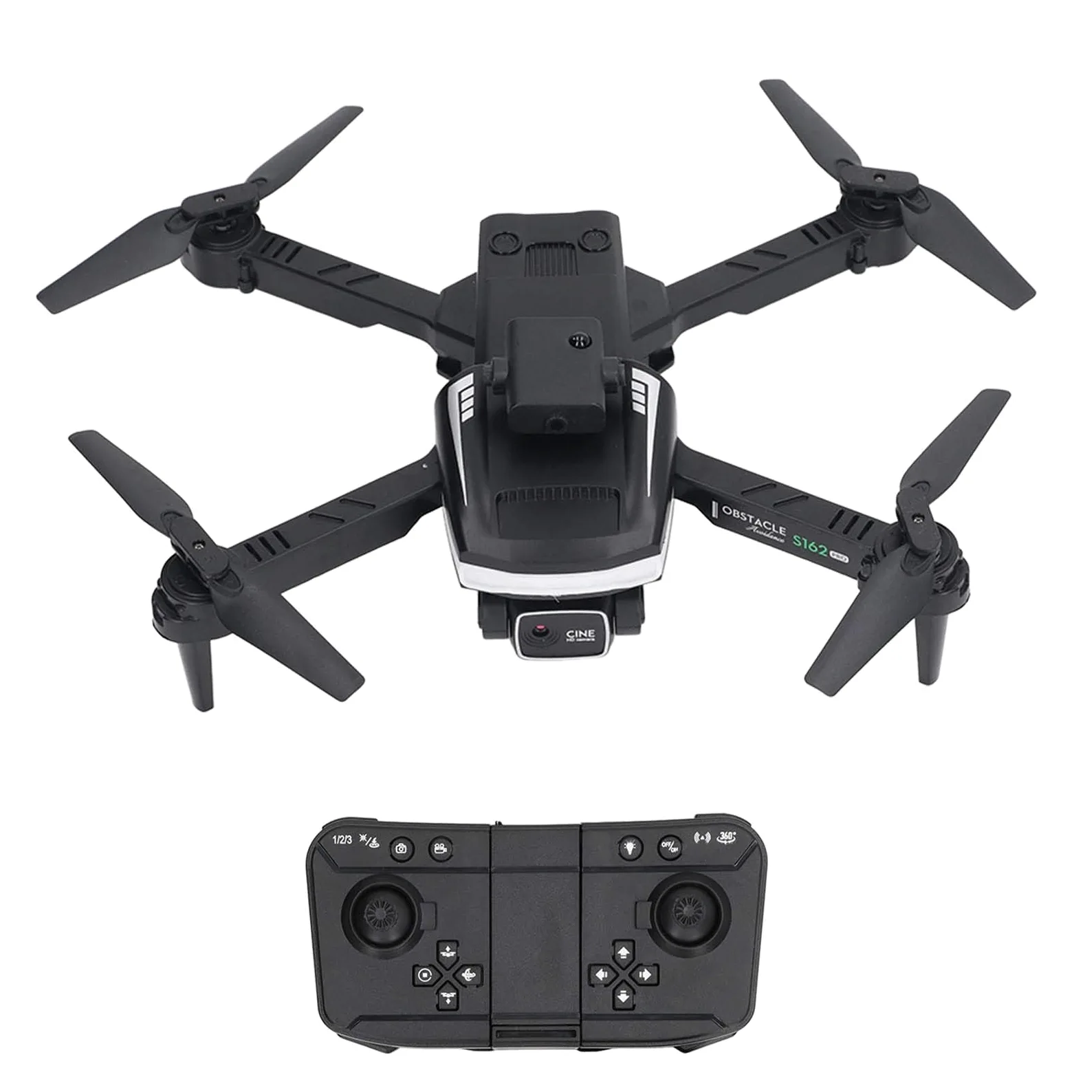 Drone, Evitamento Ostacoli WiFi S162 Drone Rc Quadcopter, Controllo Gesti 4K HD Drone con Fotocamera per Adulti Principianti Bambini