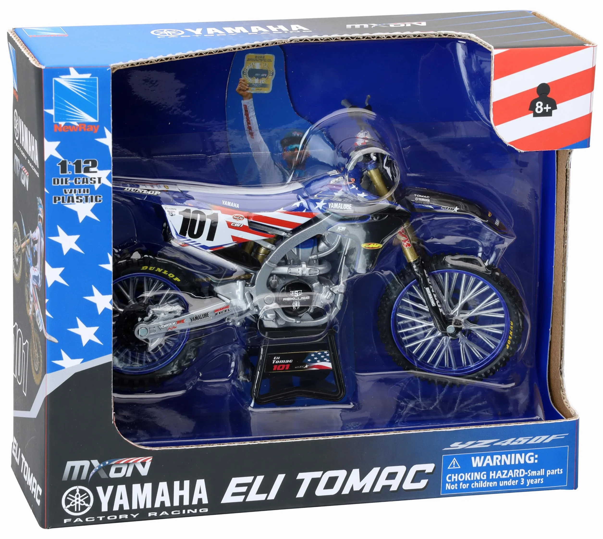 NewRay YAMAHA YZ450F MOTOCROSS OF NATION BIKE ELI TOMAC 101
