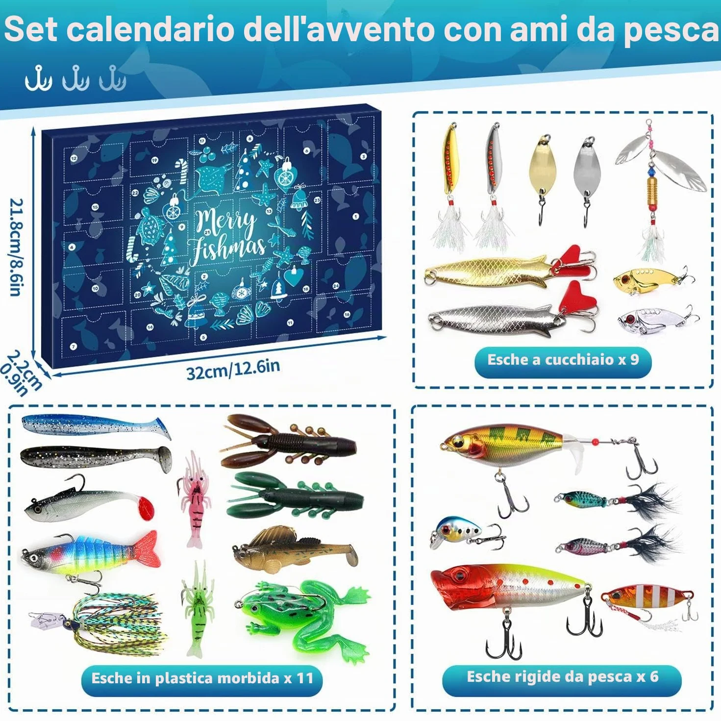 iZoeL Calendario Avvento 2025 Uomo Calendario Avvento Pesca, Pesca Accessori, Regali di Natale per Nonno Papà Fidanzati Marito Zio