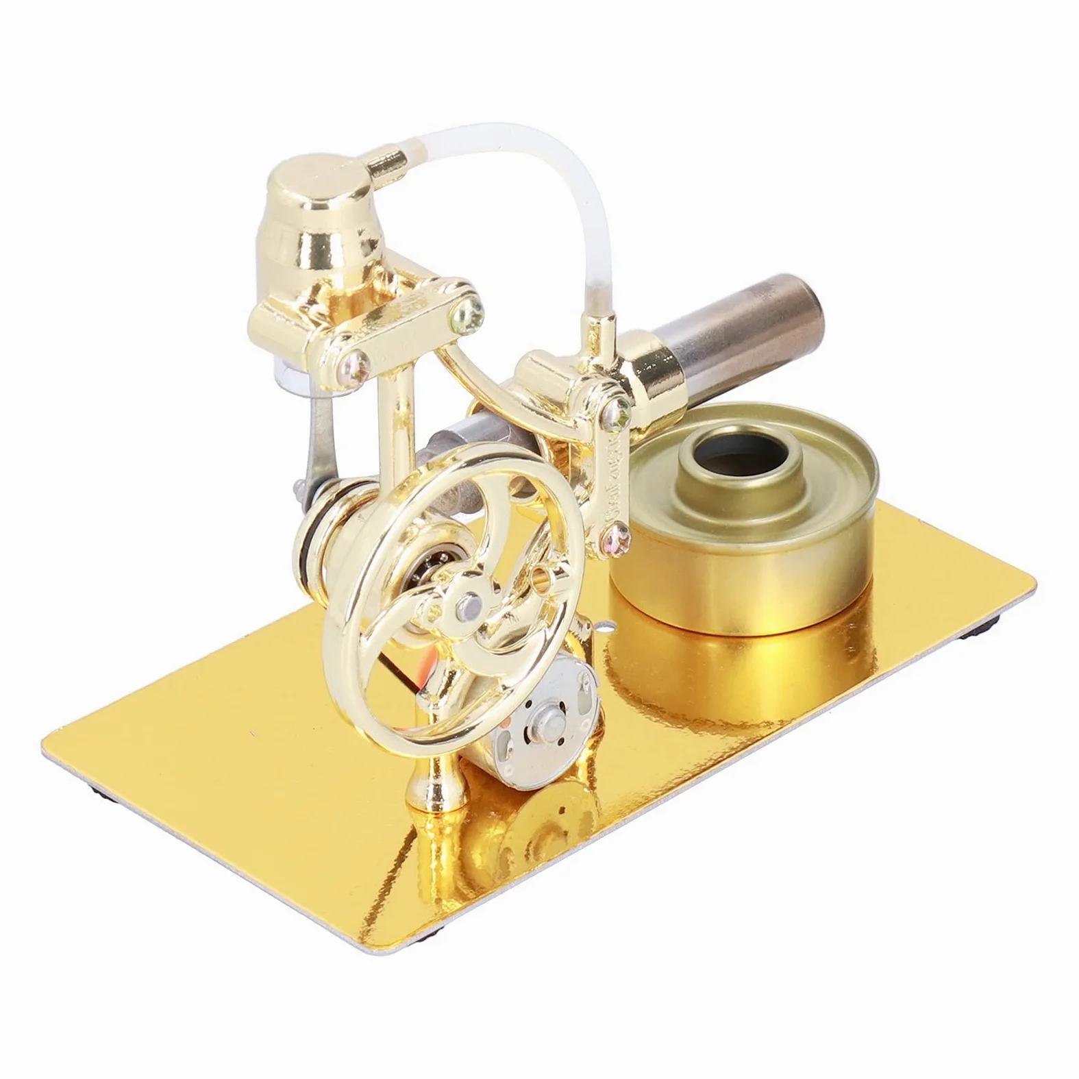 Fdit Motore Stirling con Generatore di Corrente, 16x8,8cm, per Generatore | Costruzione in ferro, progetto scientifico, modello iconico, apprendimento pratico