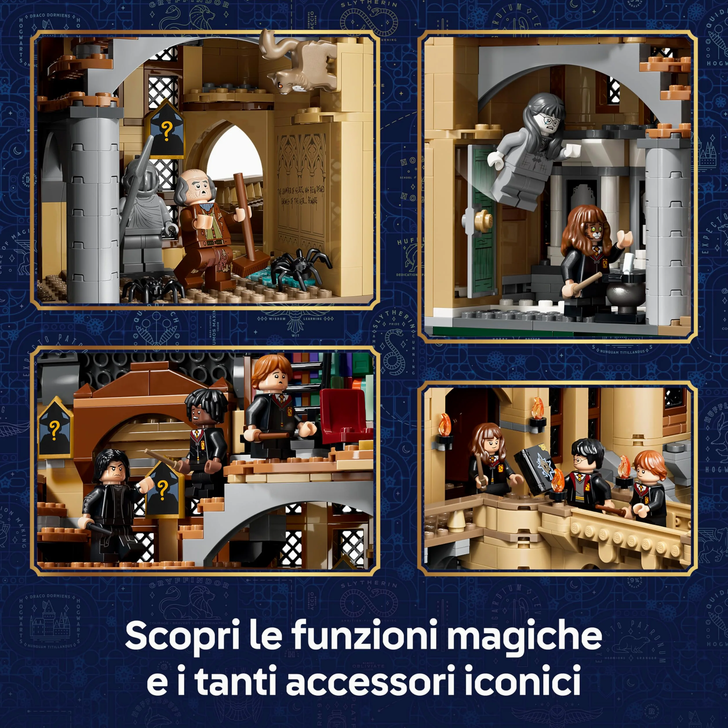 LEGO Harry Potter Castello di Hogwarts: Ala Est Giocattolo - Modello in Miniatura con 13 Minifigure e Patronus da Collezione - Decorazione Cameretta - Regalo per Bambine e Bambini da 10 Anni - 76473