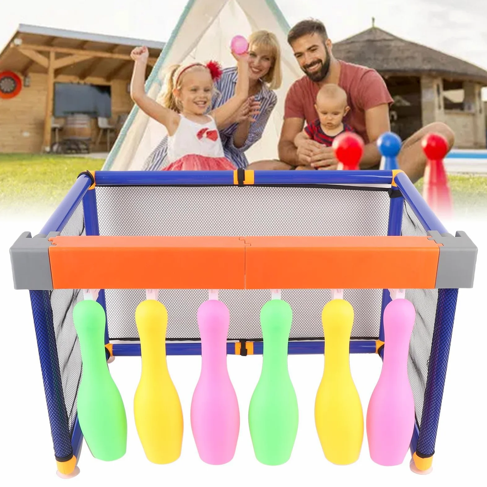 YUYTE Set Giochi Calcio e Bowling 2 in 1 per Bambini con Birilli Luminosi