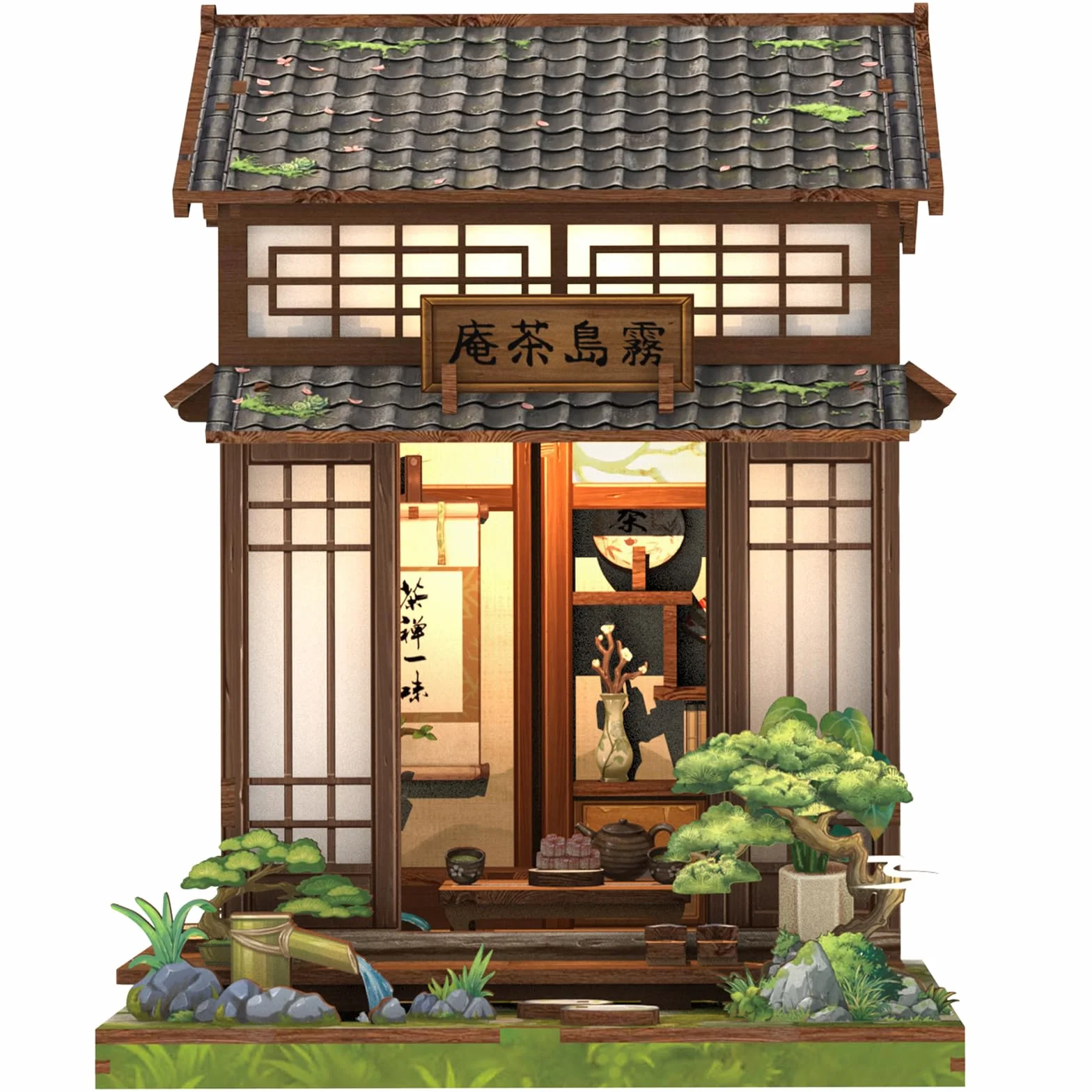 Cutefun Book Nook Kit – Japanese book nook - Set creativo per casa delle bambole, il regalo artigianale perfetto per adolescenti e adulti che amano progetti affascinanti (Kirishima Cha-an)