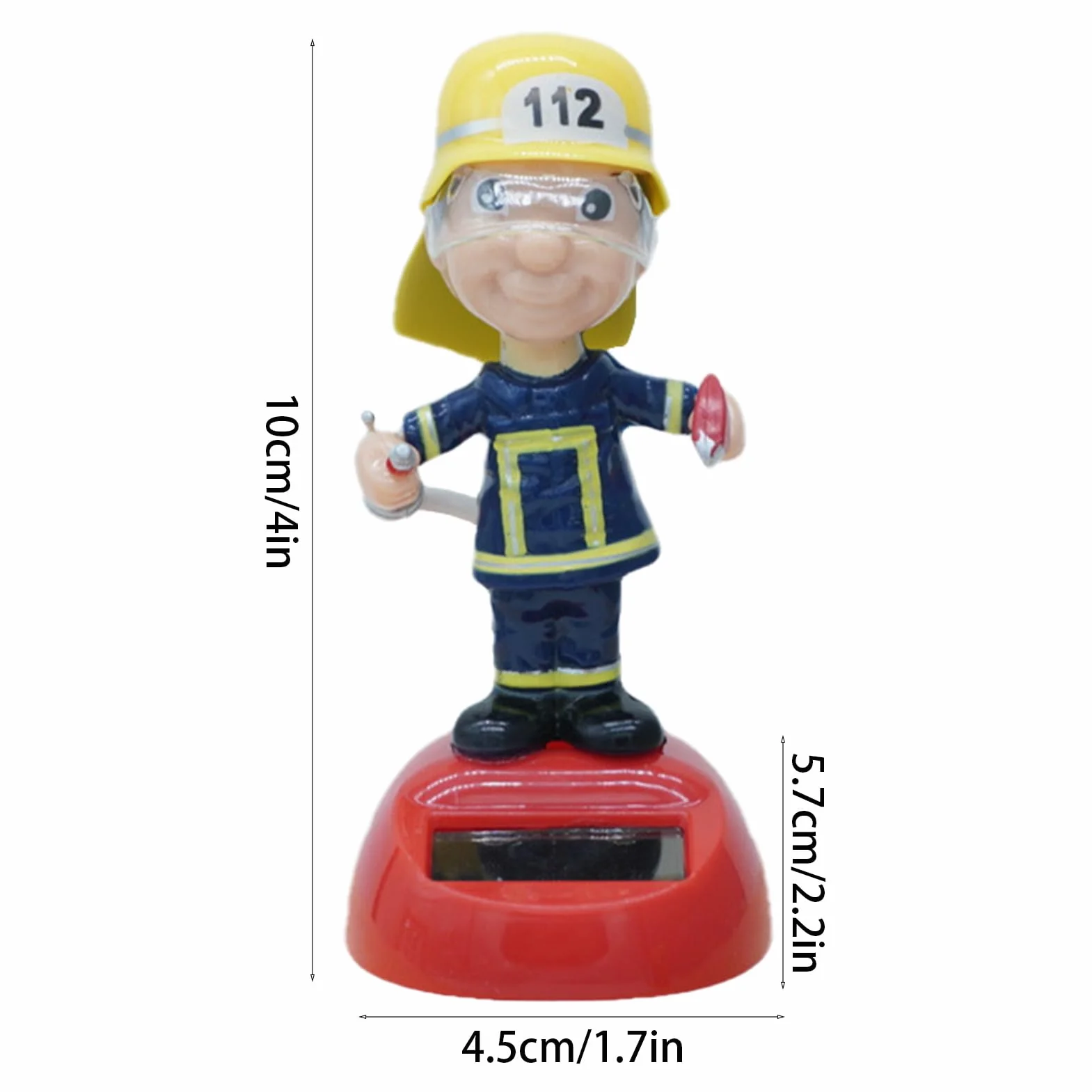 Statuetta del pompiere - Statuetta danzante a energia solare, giocattolo con bolle oscillanti, novità figure da ballo ad energia solare | Per scrivania, davanzale, decorazione cruscotto auto, interno