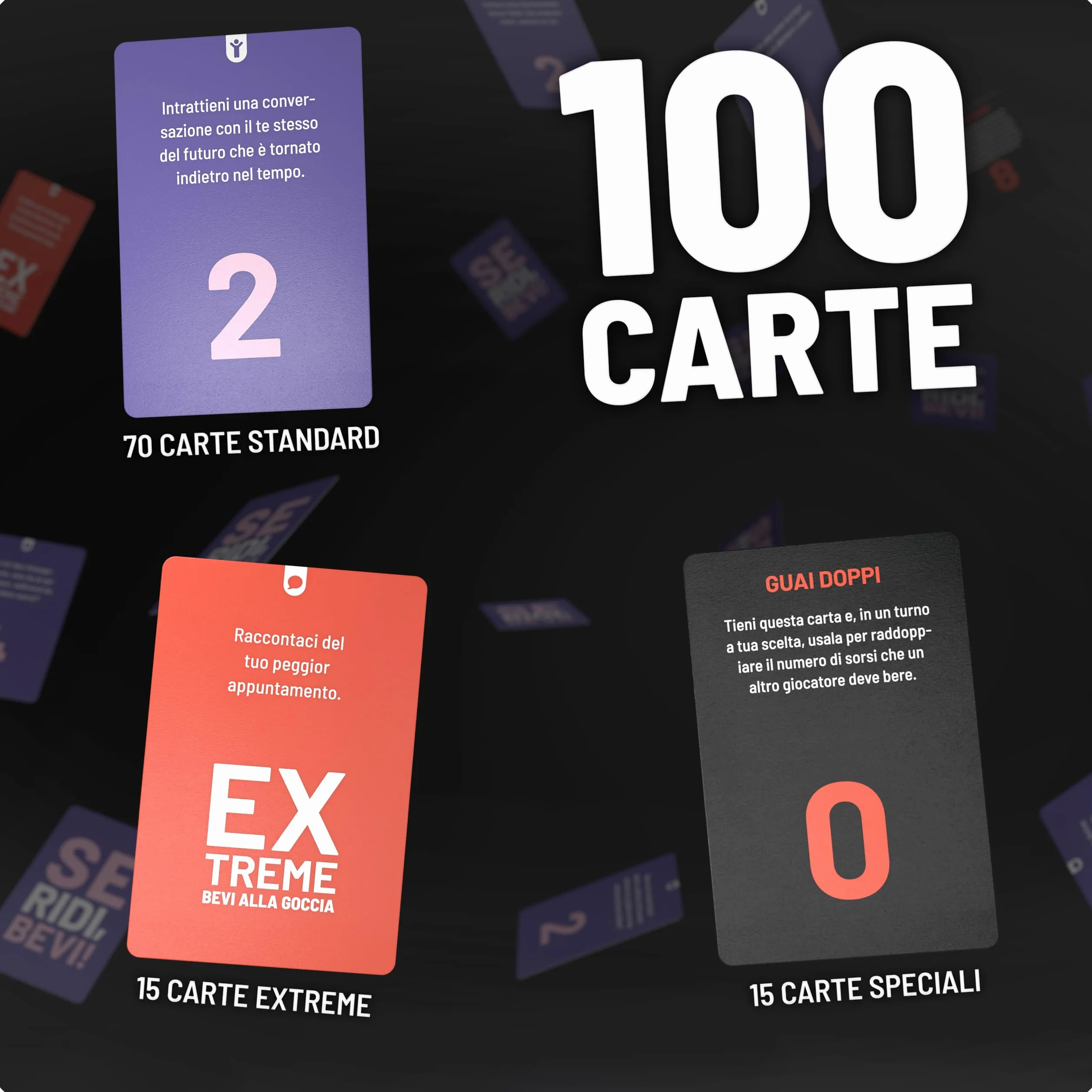 Se Ridi, bevi! - Il divertente gioco alcolico - Gioco di alcolici con 100 carte - gioco di alcolici - gioco di carte - giochi di partito per adulti - 18+ - Edizione italiana