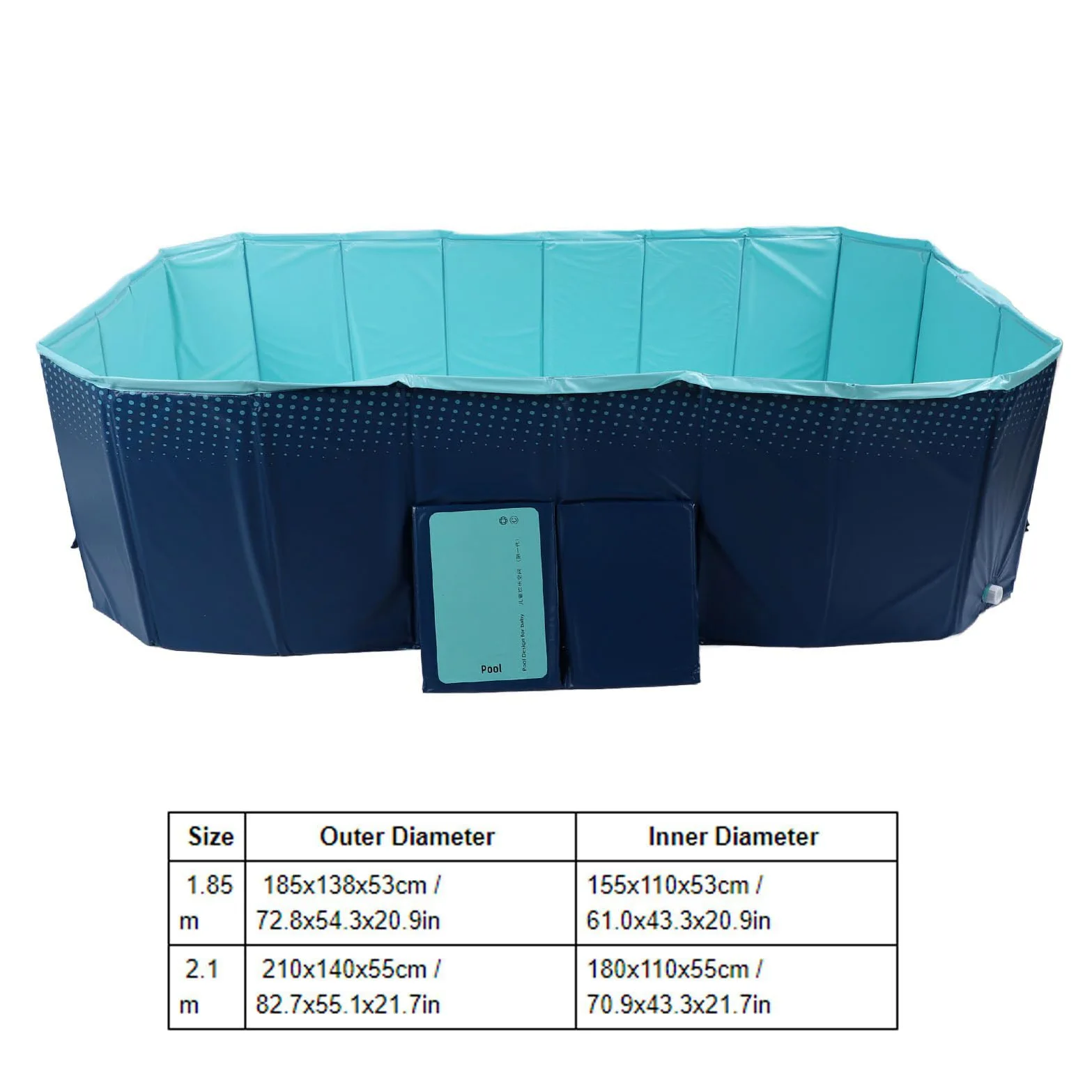 Sxhlseller Piscina Pieghevole Portatile per Bambini e Cani |Piscina da Cortile Non Gonfiabile in PVC Spesso per Divertimento Estivo all'aperto (2,1 m)