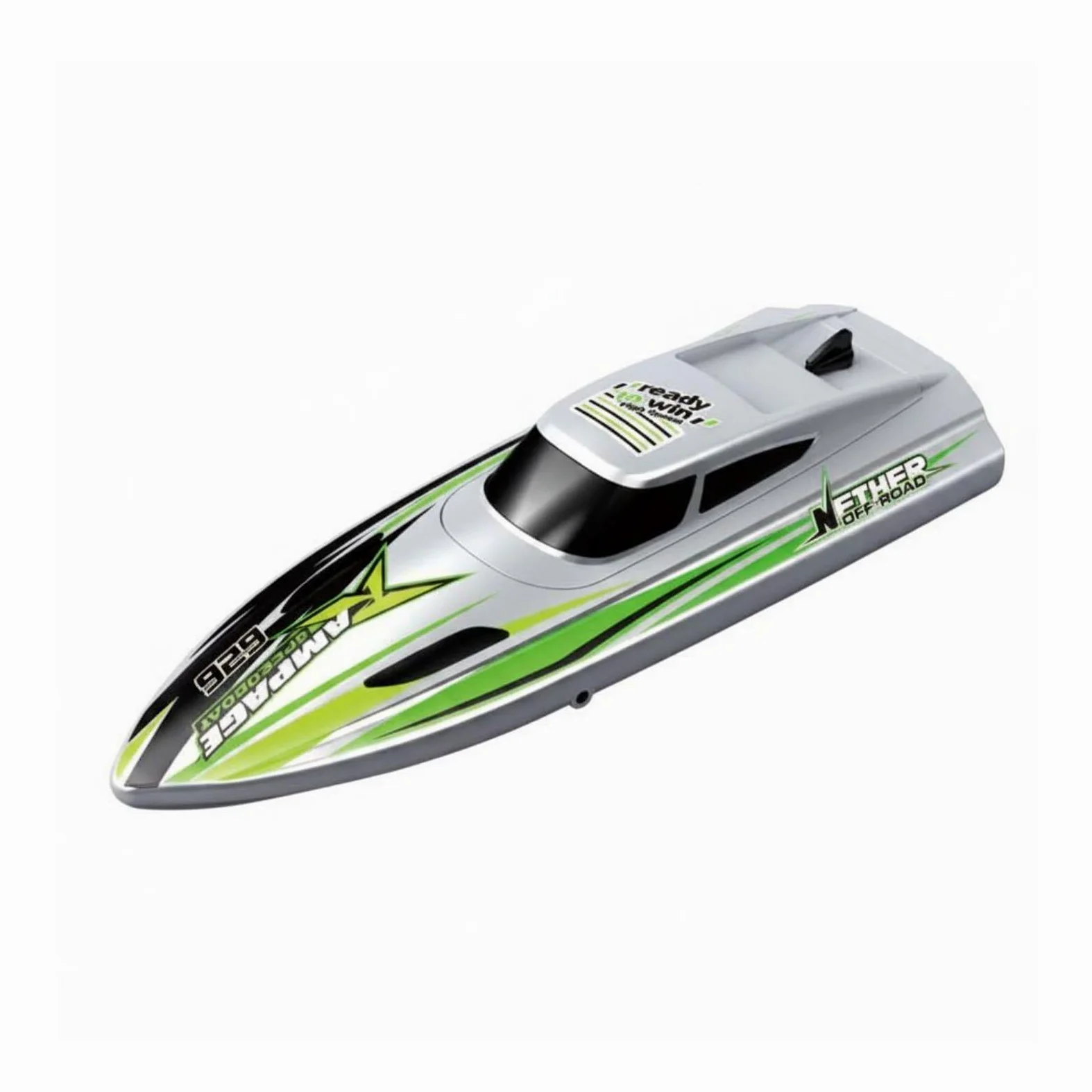 predolo Motoscafo Radiocomandato Impermeabile Barca Veloce Telecomandata Avviso Batteria Scarica Barca da Corsa RC per Bambini, Argento