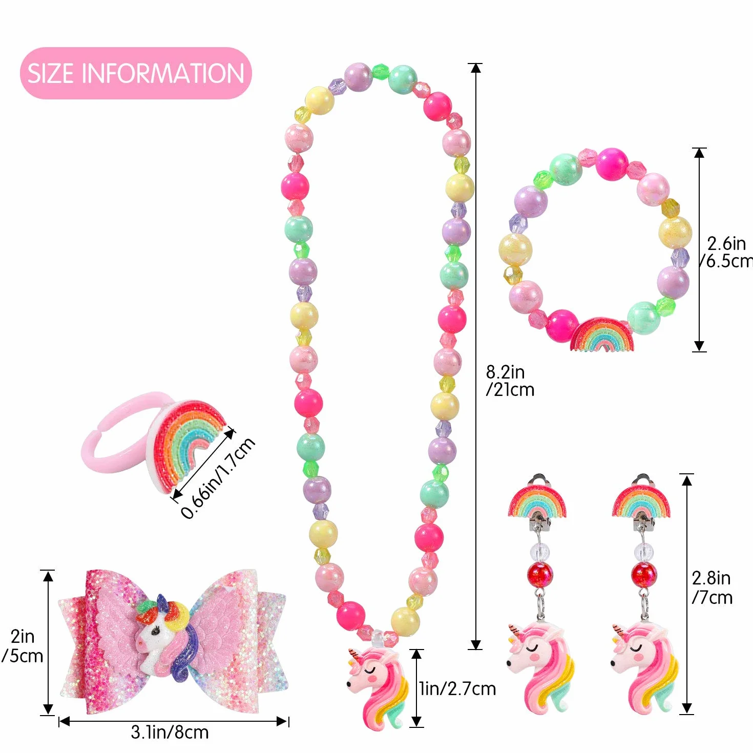 HIFOT Unicorno Borsetta Gioielli Glitter Set, Bomboniere per Giochi di Ruolo