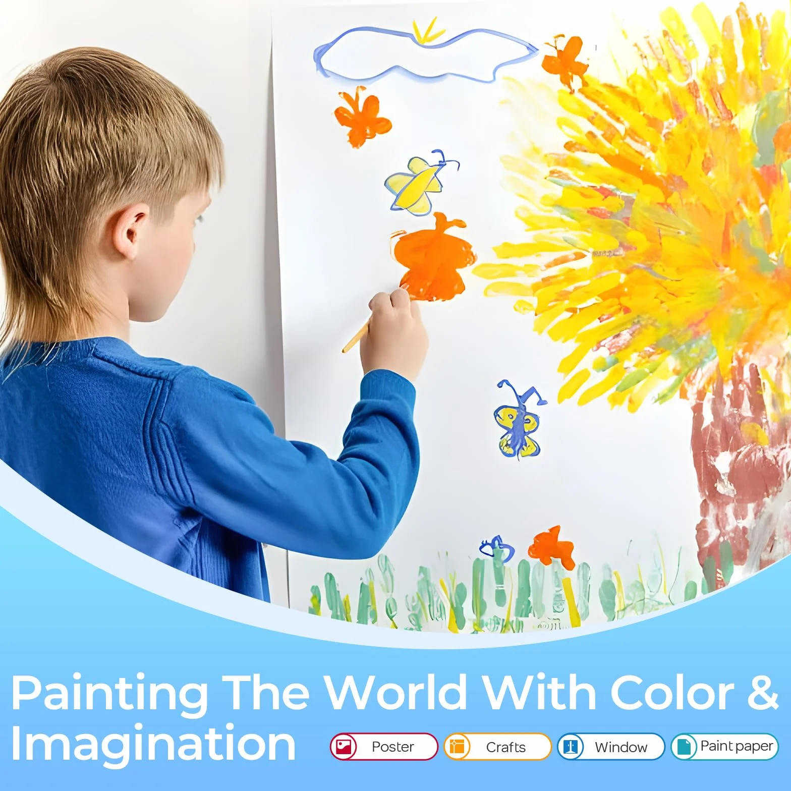 Nicpro Tempere Lavabili per Bambini 12 X 60 ml, colori a dita per bambini atossici, Pittura Per Le Dita Colori Intensi, Colori A Tempera Per Pittura per diy, Artigianato D'Arte, Halloween e Pasqua