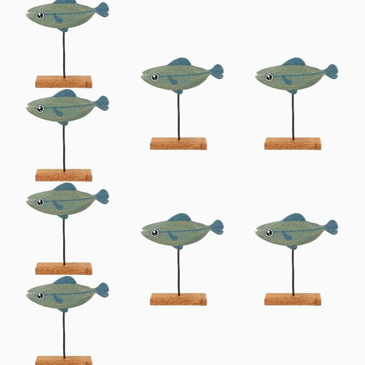 Didiseaon 8 Pezzi Pesce Decorativo in Legno, Ornamento Creativo per Feste | Design Colorato, Stile Vivace, per Tavolo e Ingresso, Regalo Originale