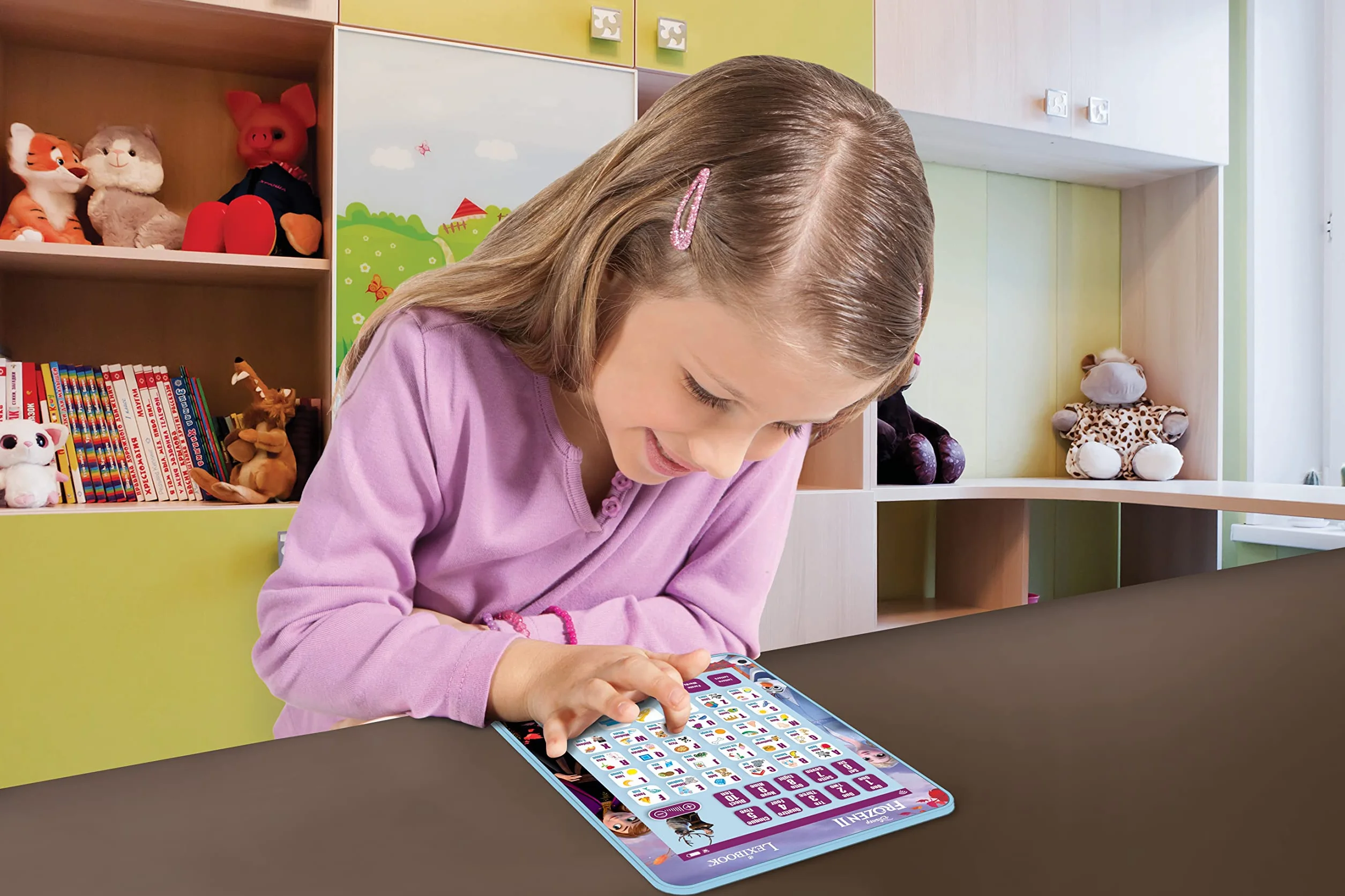 Lexibook, Frozen, Tablet educativo bilingue per Imparare Le Lettere, i Numeri, Le Parole, l'ortografia e la Musica, Inglese/Italiano, Viola, JCPAD002FZi5