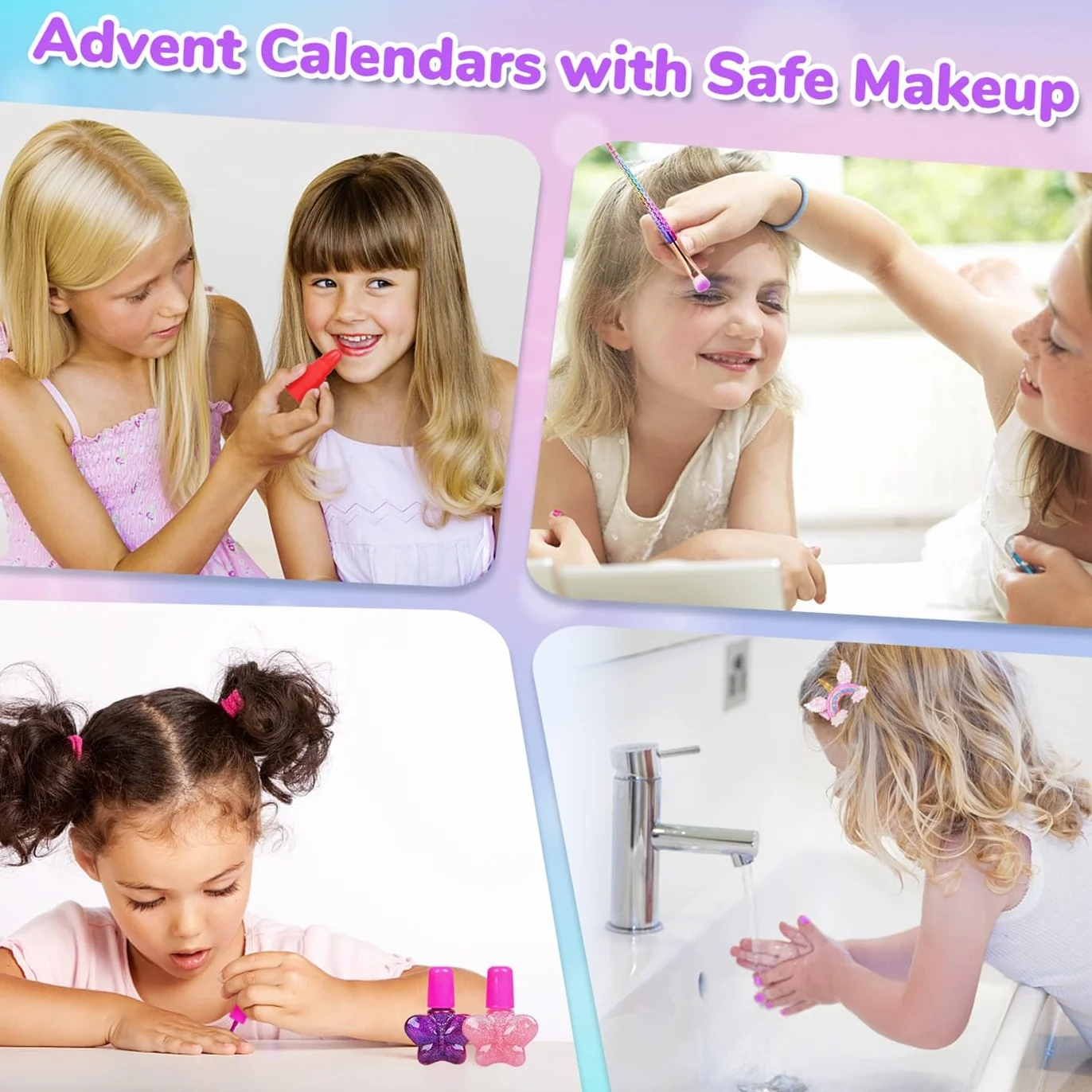 iZoeL Calendario Avvento 2025 Bambina Unicorno Bambina Regalo Calendario Avvento Make Up - Unicorno Braccialetto Collana Anello Gioielli Make Up, Regali Natale per Figlia Nipote Sorella