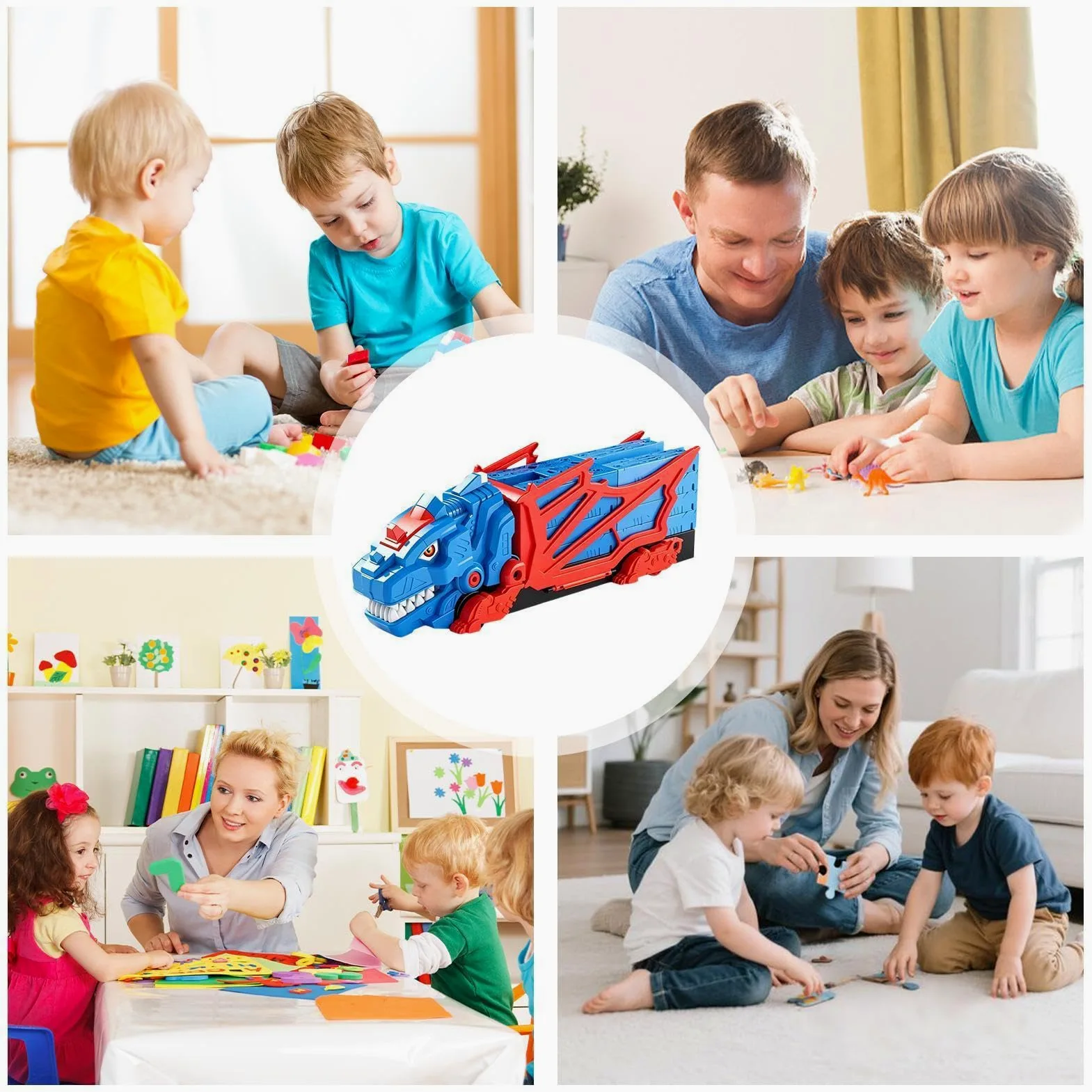 Generico Pista Dinosauri Giocattoli Set Educativo Colorato Di Veicoli | Set Giocattolo Pista Dinosauri Con Veicoli Per Bambini, Da Interno, Giardino, Casa, Regalo Di Compleanno E Viaggio