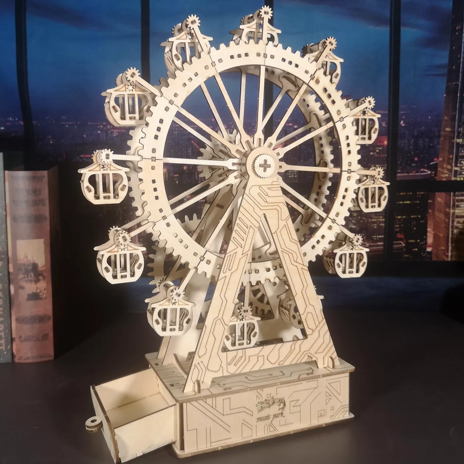Modellini Da Costruire Puzzle 3D Legno - Kit Ruota Panoramica Steampunk Con Carillon, Kit Modellismo, Puzzle in Legno Per Adulti, Regalo Speciale